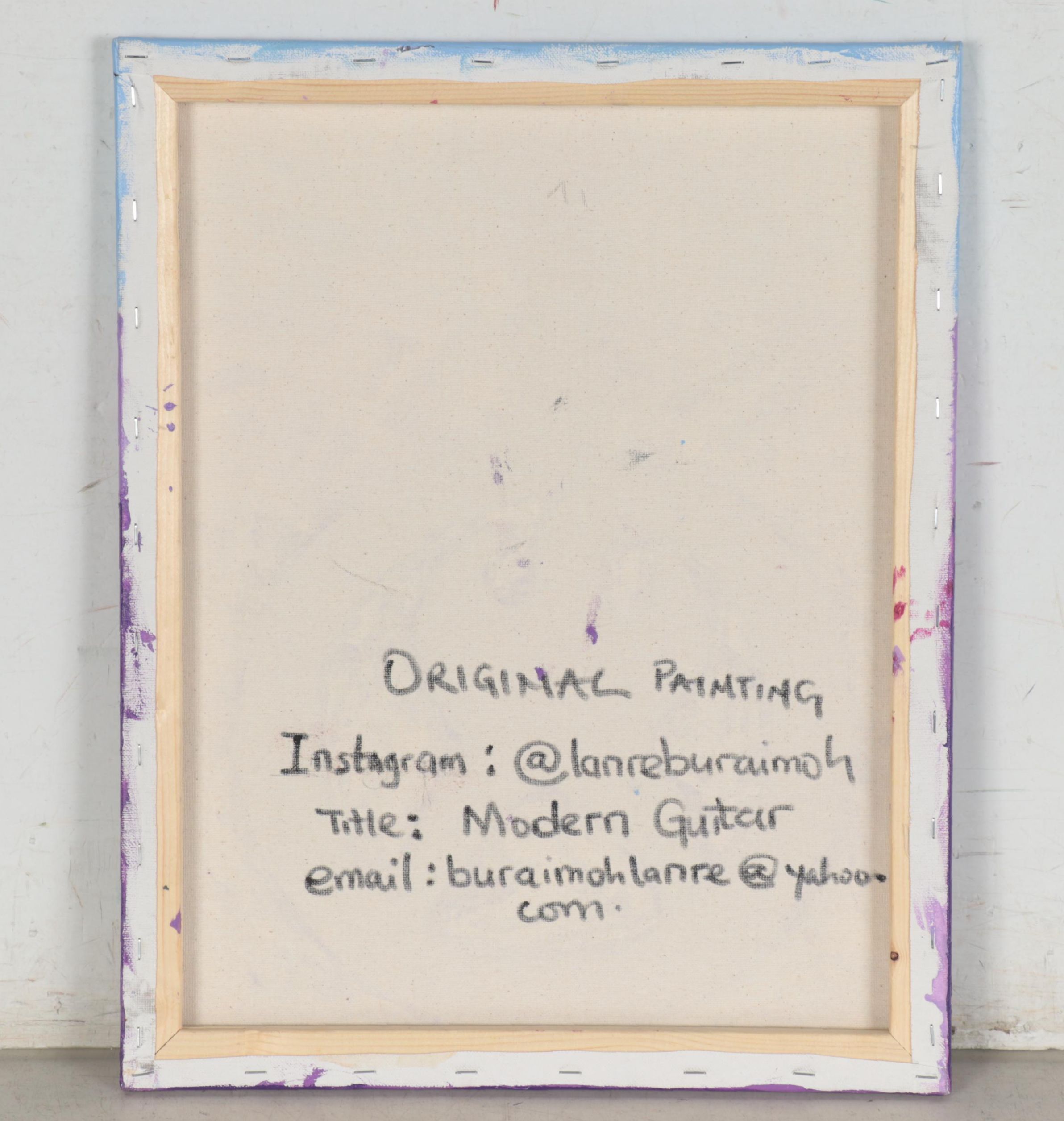 Lanre Buraimoh Acrylic Painting "Modern Guitar"