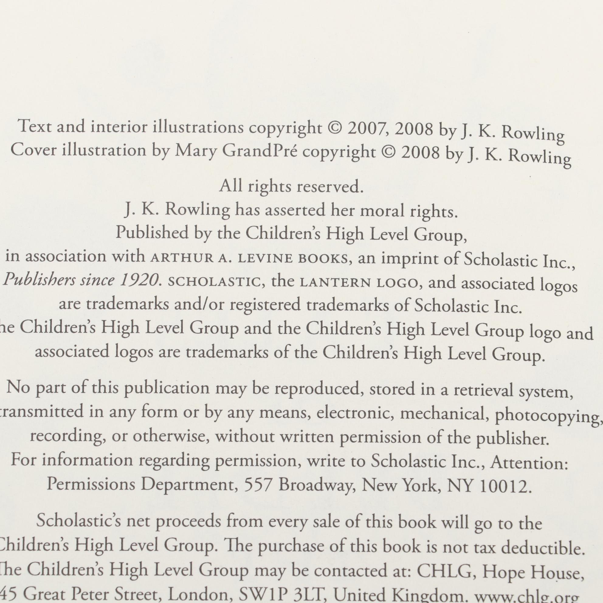 Complete First American Edition "Harry Potter" Series by J. K. Rowling