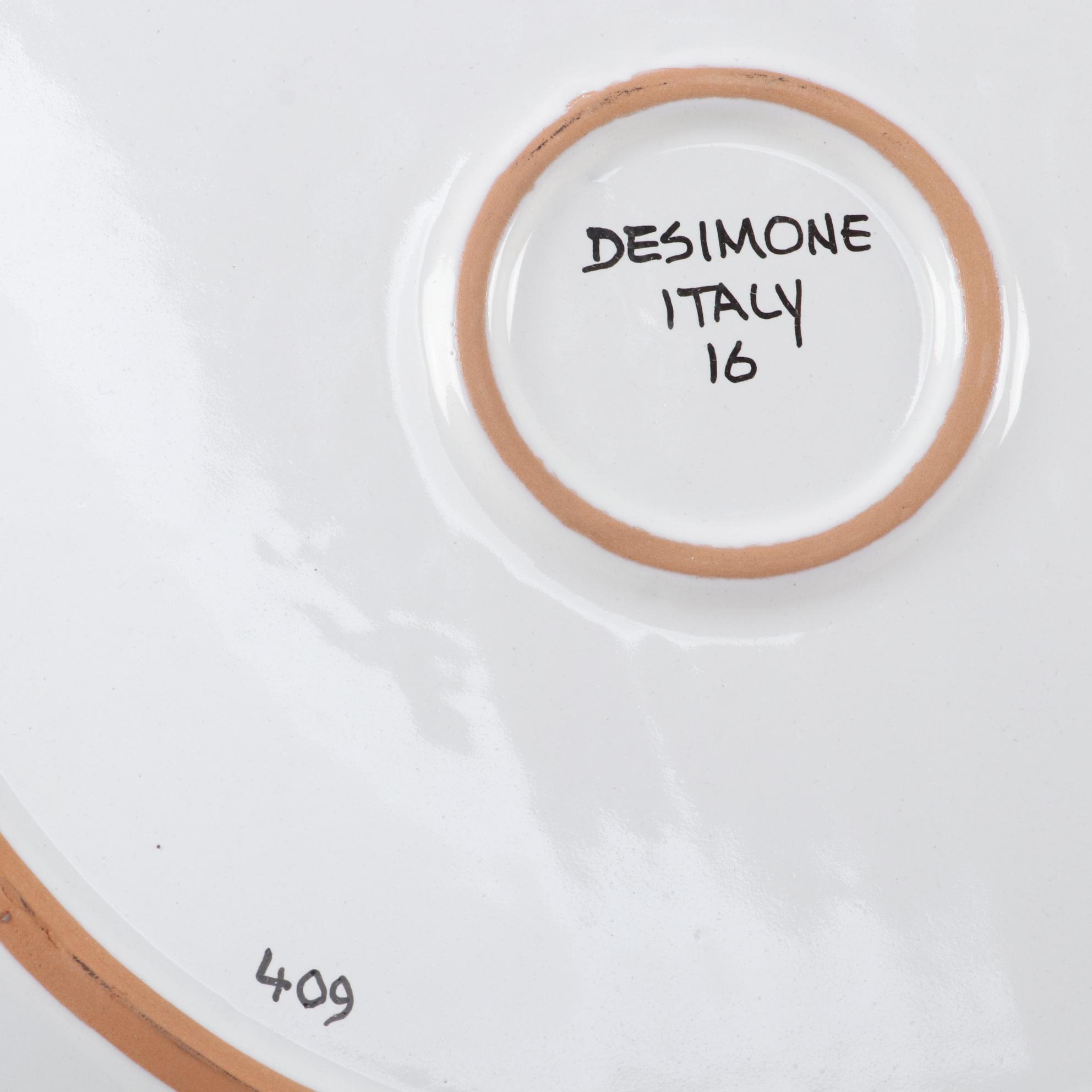 DeSimone Pottery of Italy "Adam and Eve" Wall Hanging Plate