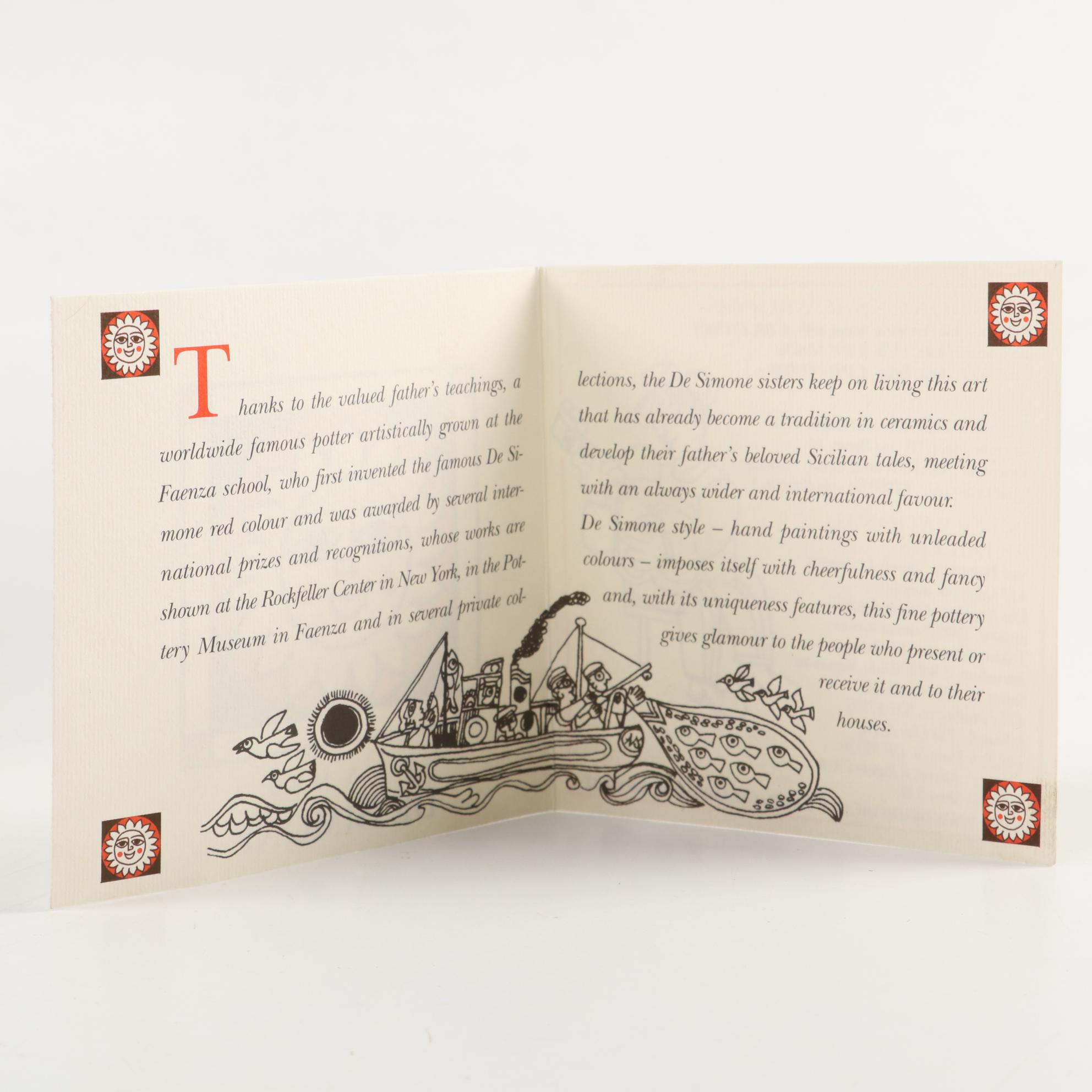 DeSimone Pottery of Italy "Adam and Eve" Wall Hanging Plate