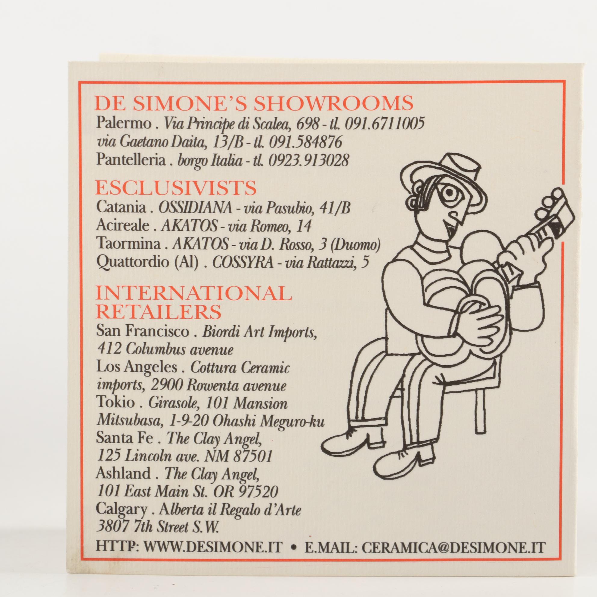 DeSimone Pottery of Italy "Adam and Eve" Wall Hanging Plate