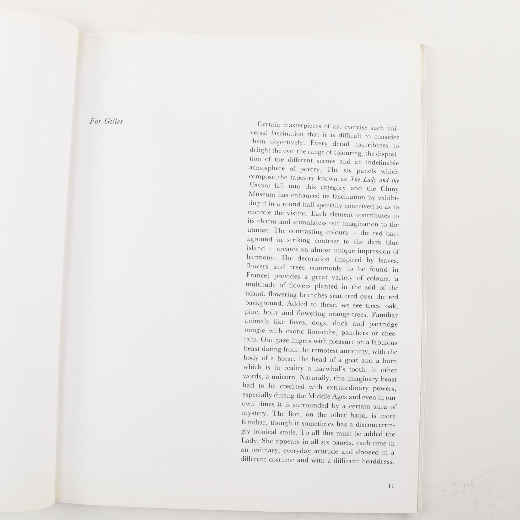 "The Unicorn Tapestries" and "La Dame à la Licorne" Art Reference Books