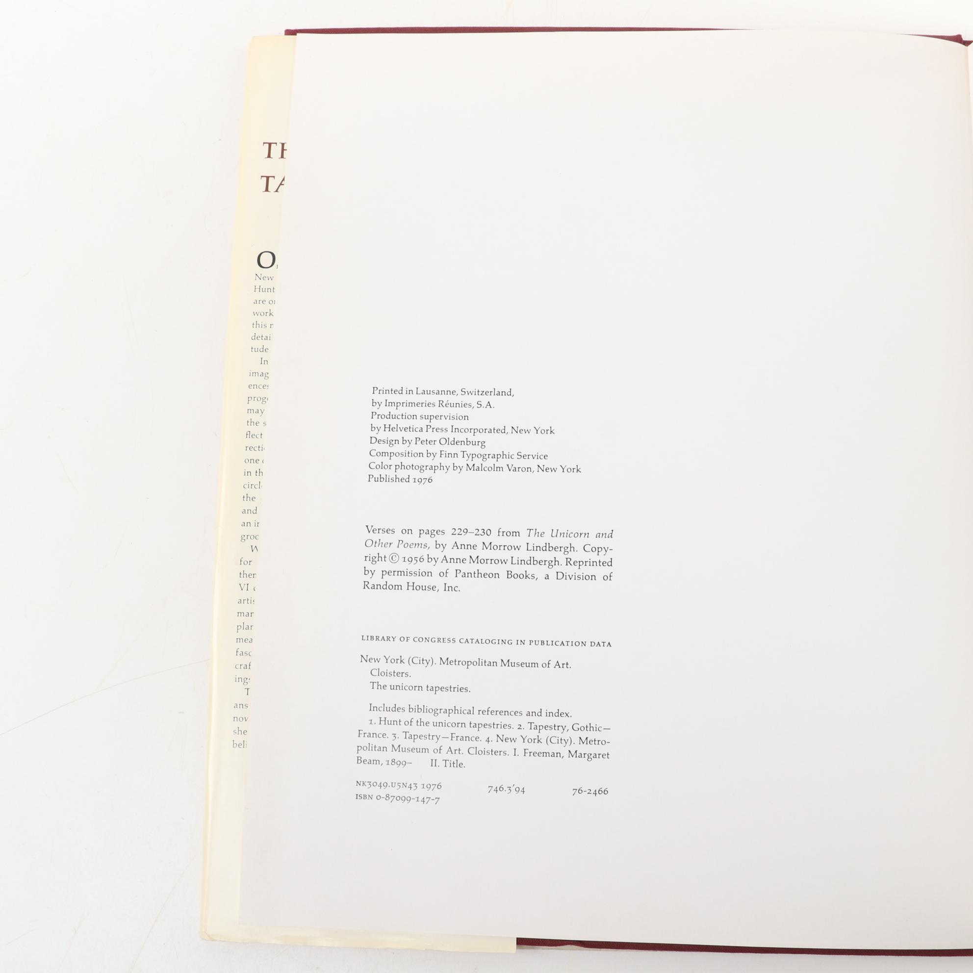 "The Unicorn Tapestries" and "La Dame à la Licorne" Art Reference Books