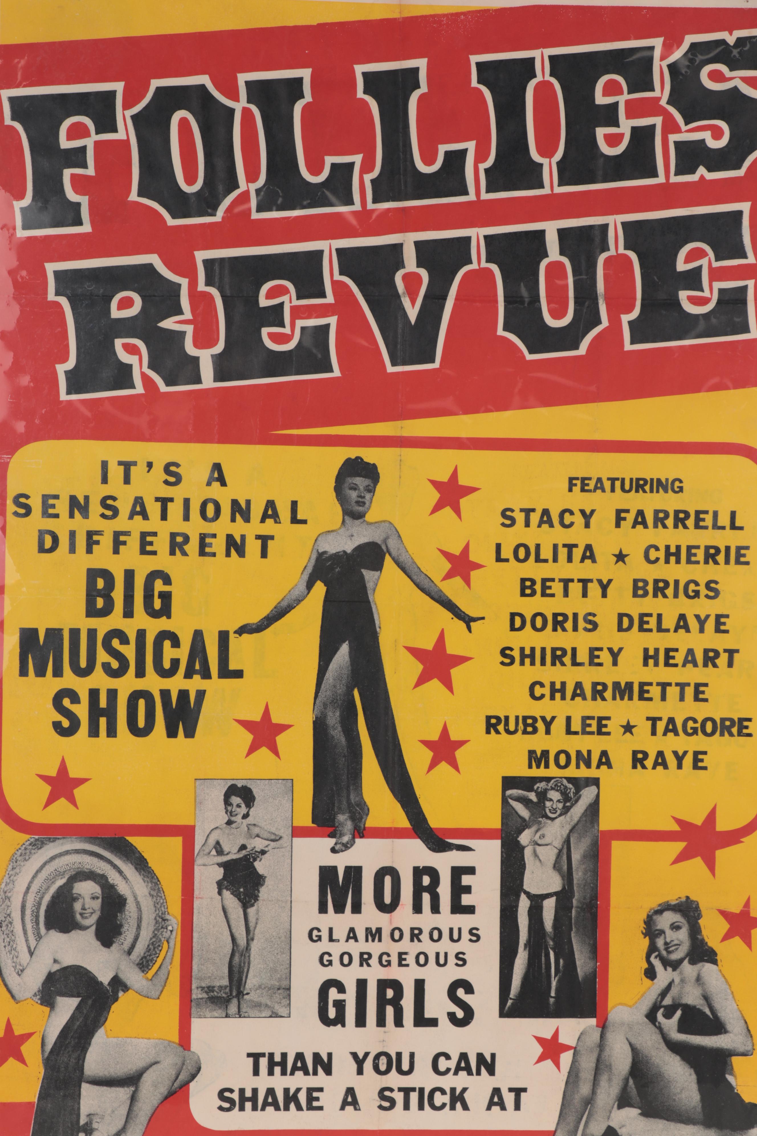 "Follies Revue" Advertising Lithograph Theatre Poster