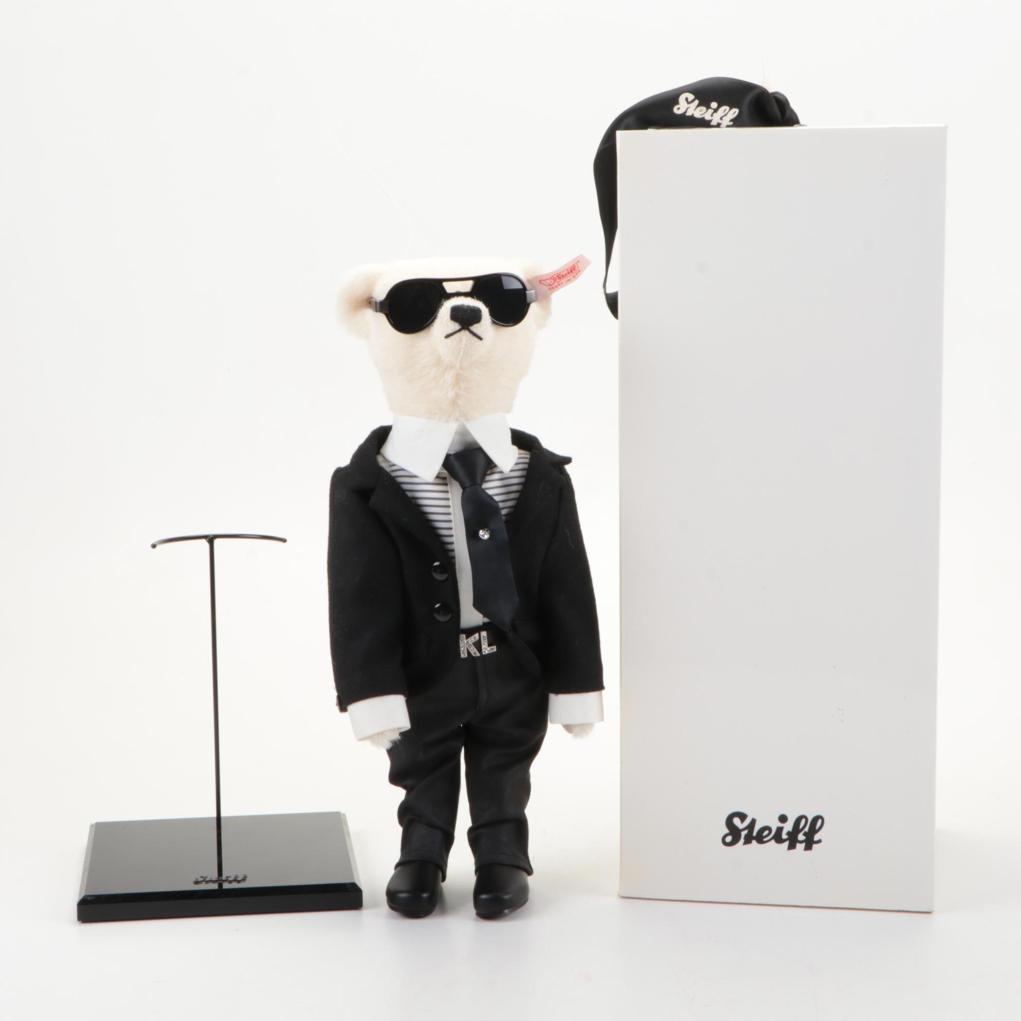 Steiff "Karl Lagerfeld" Teddy Bear with Stand