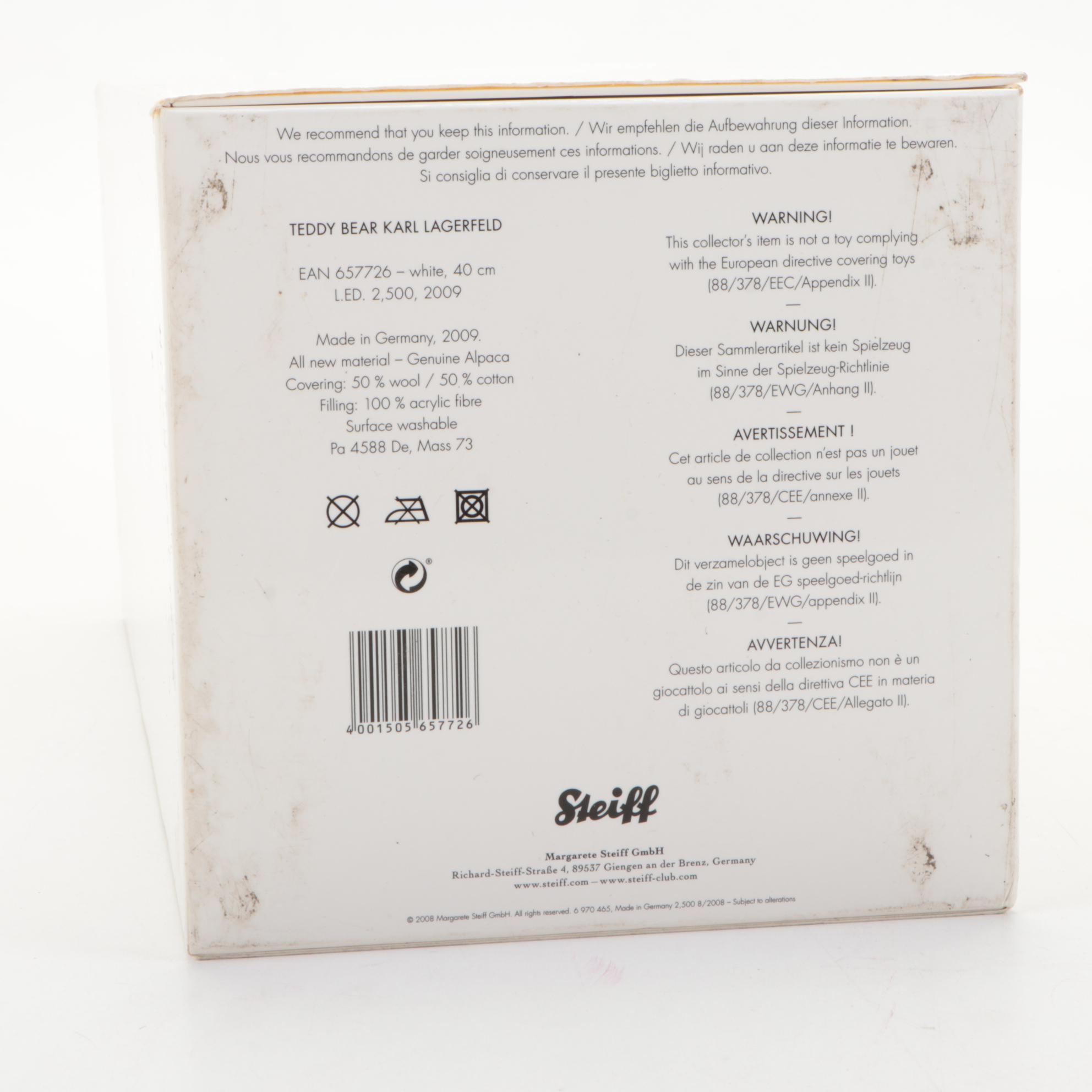 Steiff "Karl Lagerfeld" Teddy Bear with Stand