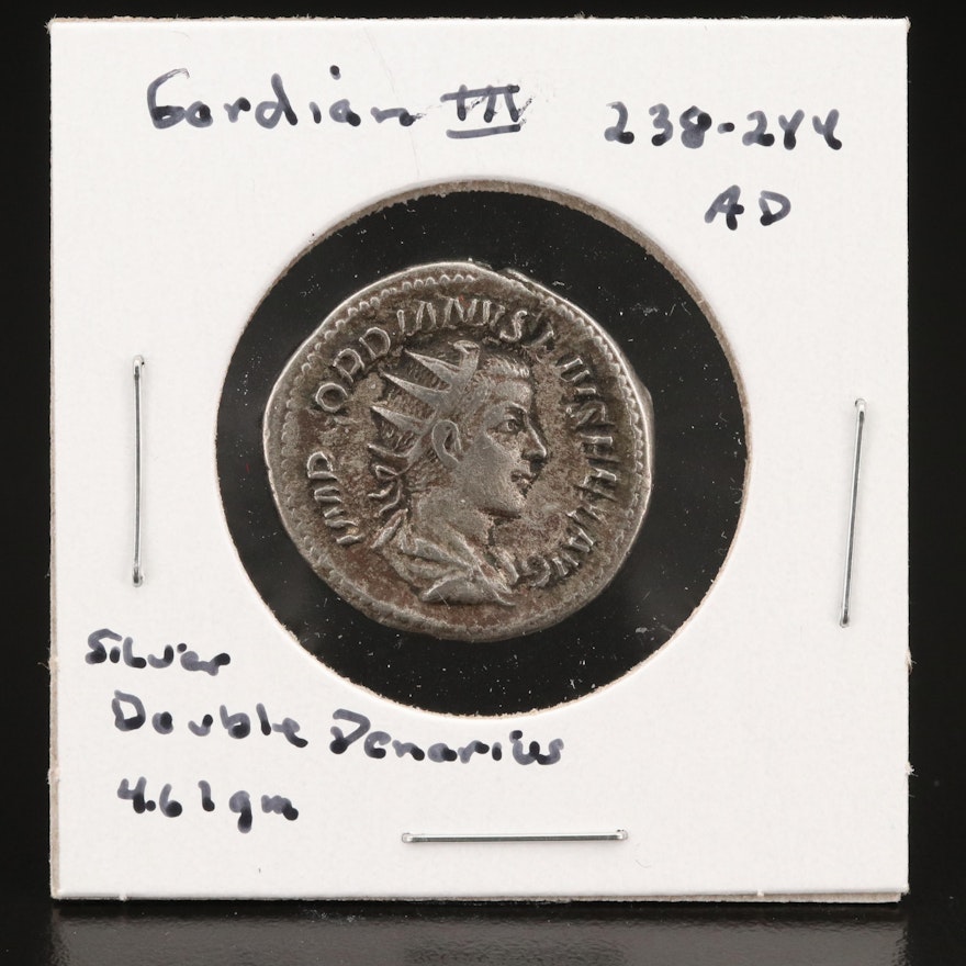 Ancient Roman Silver Double Denarius of Gordian III, 238–244 AD