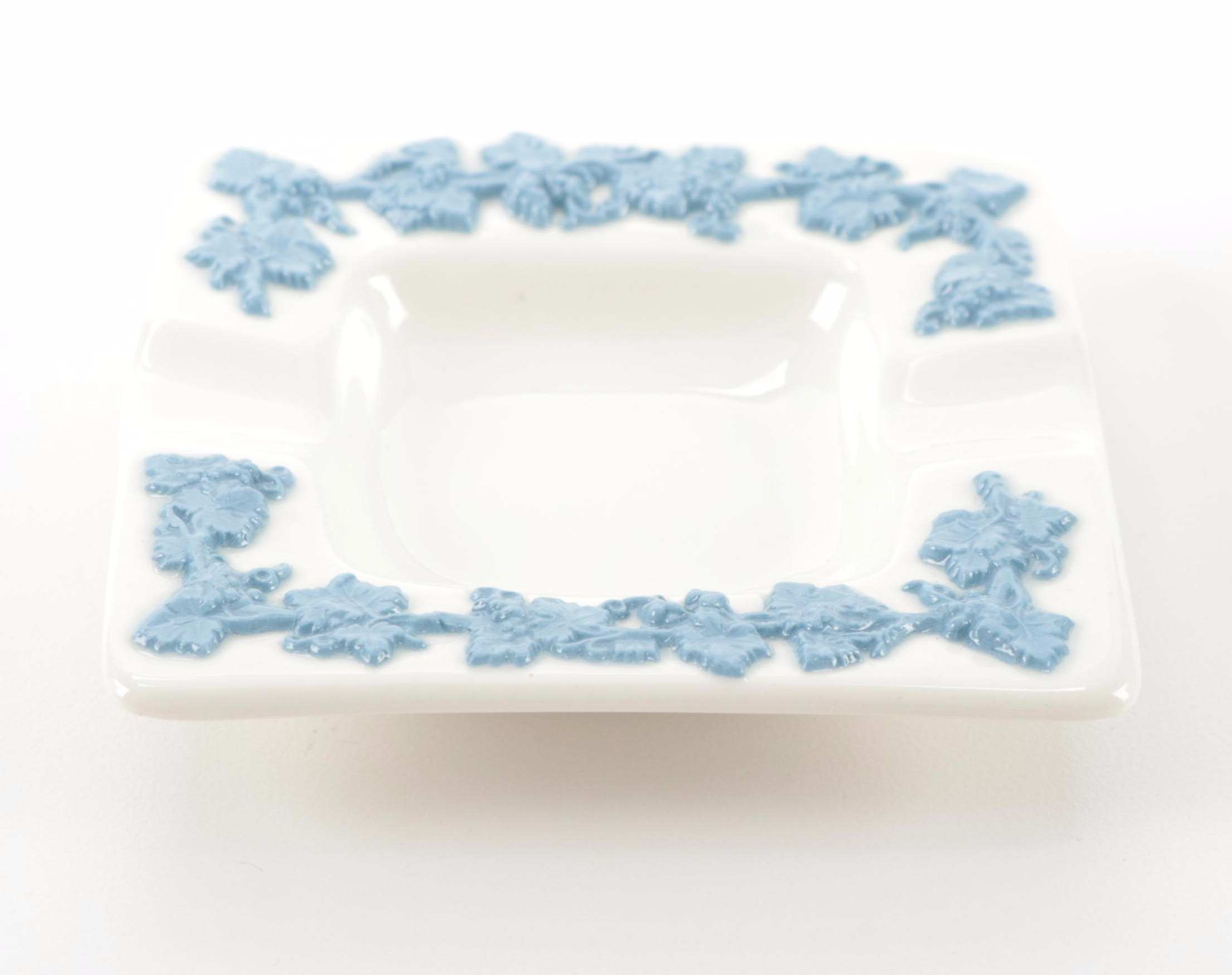 Wedgwood Green and Blue Jasperware Ashtrays and Heart Box