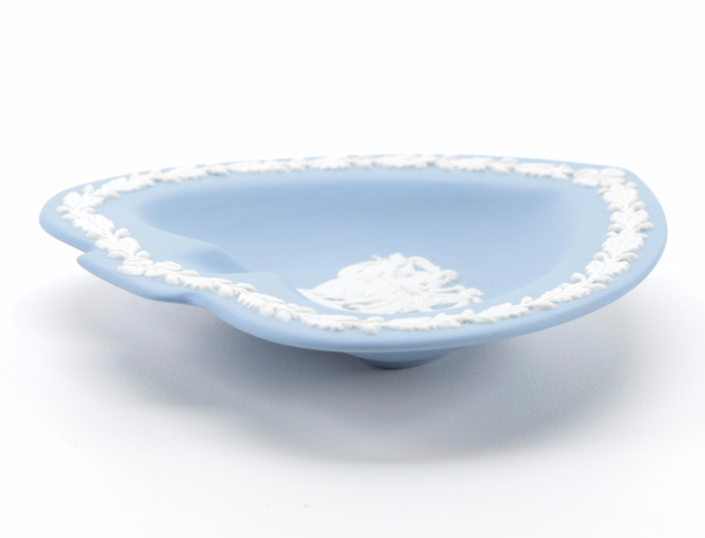 Wedgwood Green and Blue Jasperware Ashtrays and Heart Box