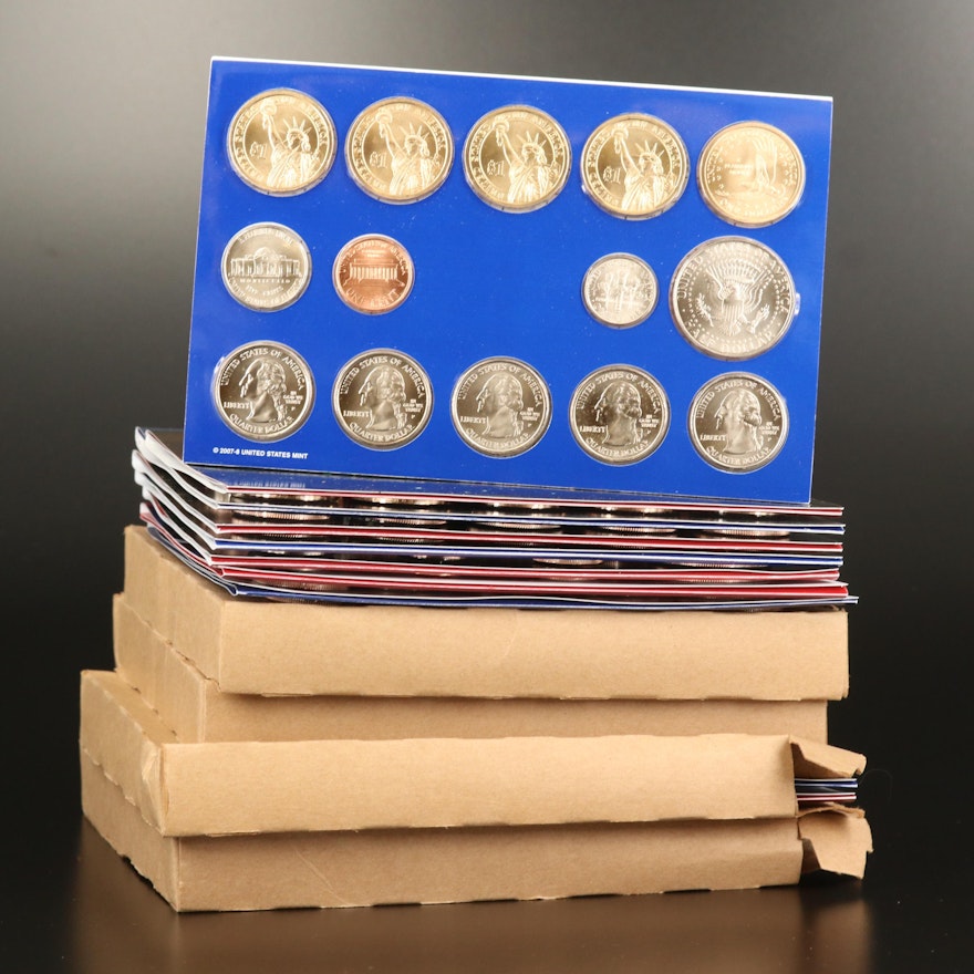 Eight Different U.S. Mint Uncirculated Sets