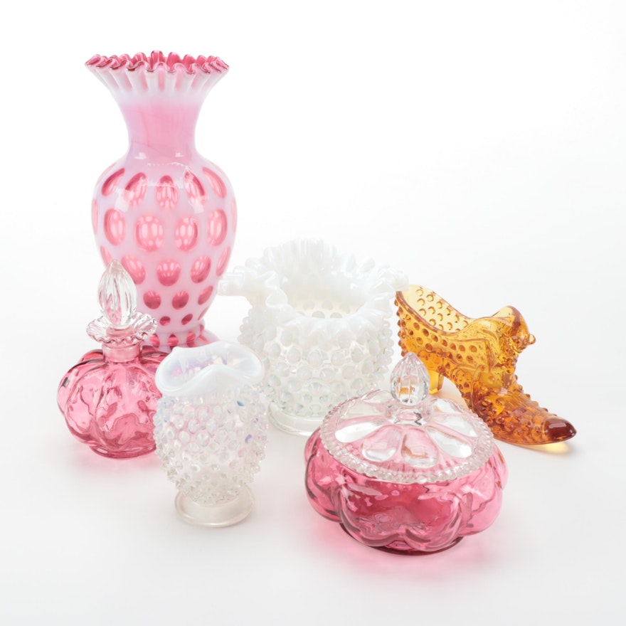 Hobnail and Coin Dot Glass Bud Vases and Décor