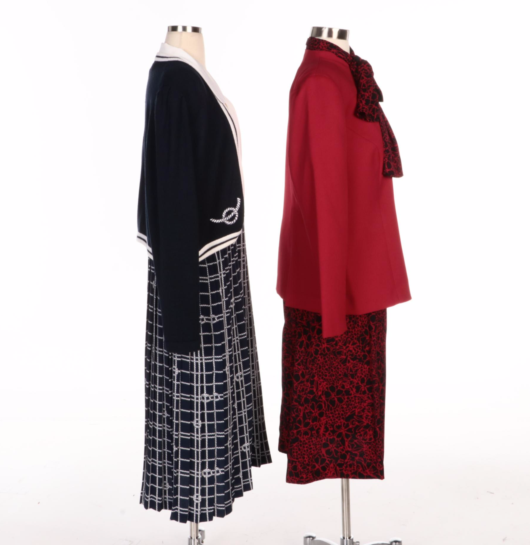 Leslie Fay Collections Nautical Dress Set with Leslie Fay Skirt Suit