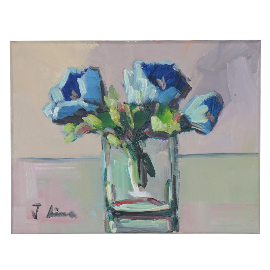 José Lima Floral Still Life Oil Painting, 2021