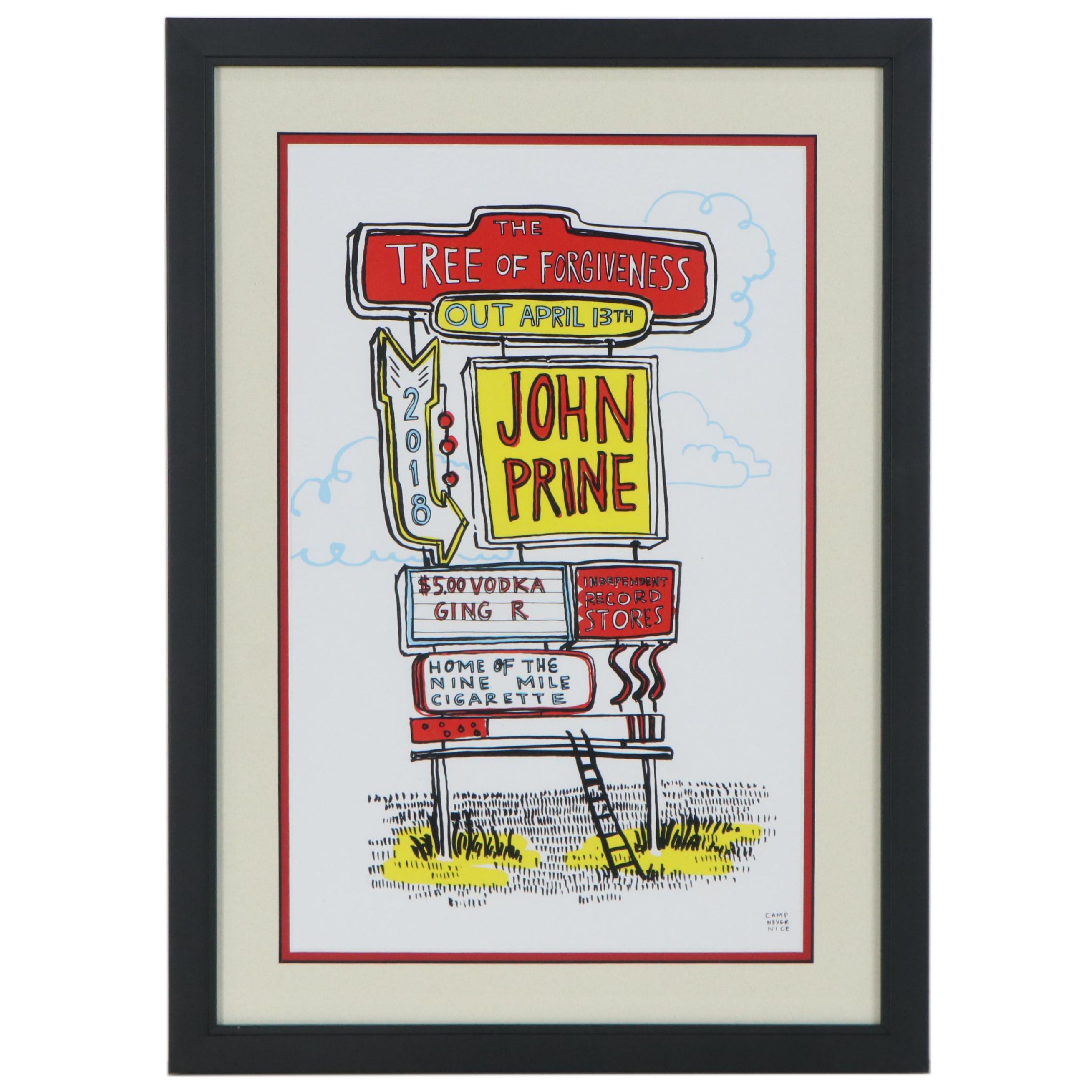 Promotional Giclée Poster for John Prine "The Tree of Forgiveness" Album, 2018