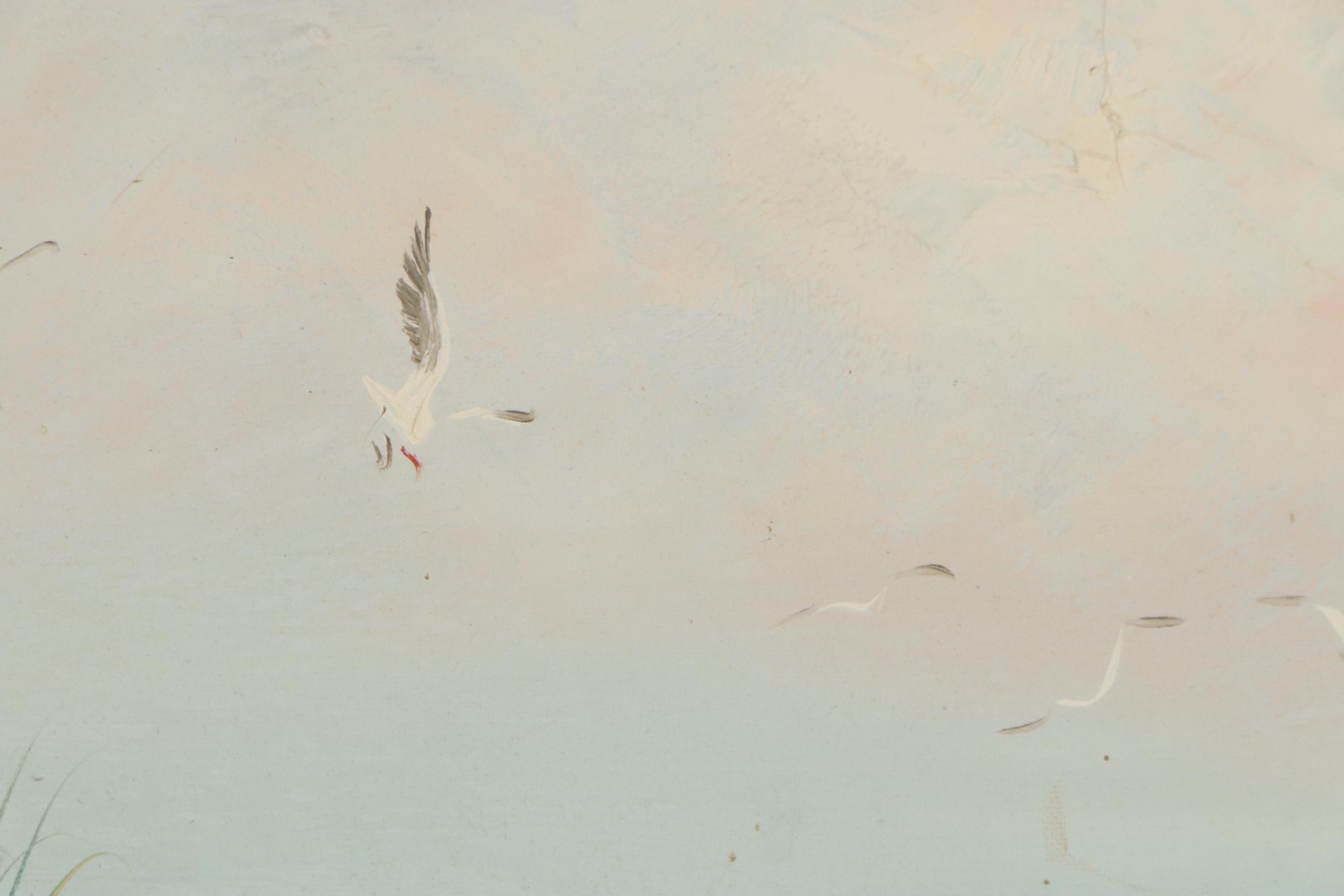 Beach Scene Oil Painting with Lighthouse