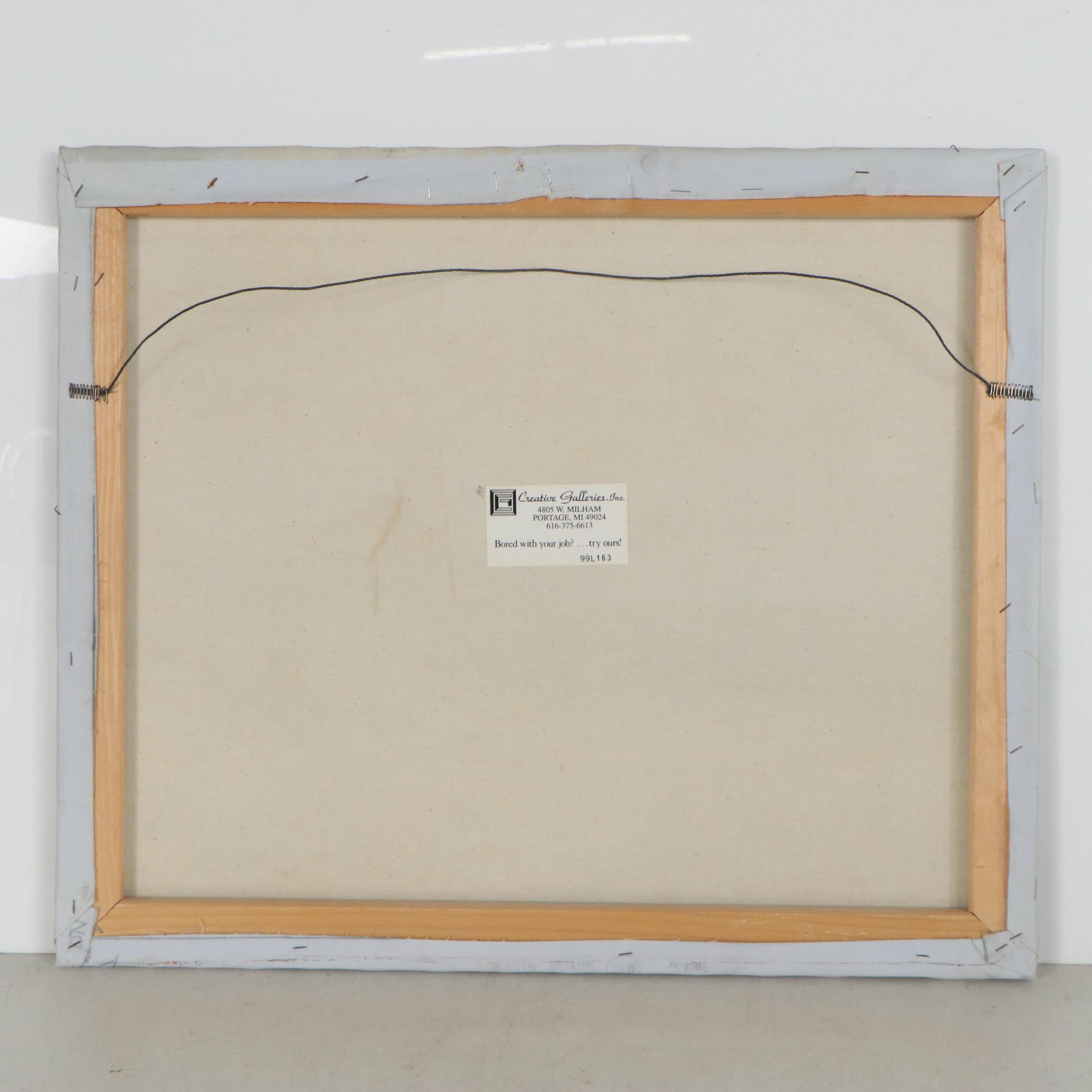 Beach Scene Oil Painting with Lighthouse