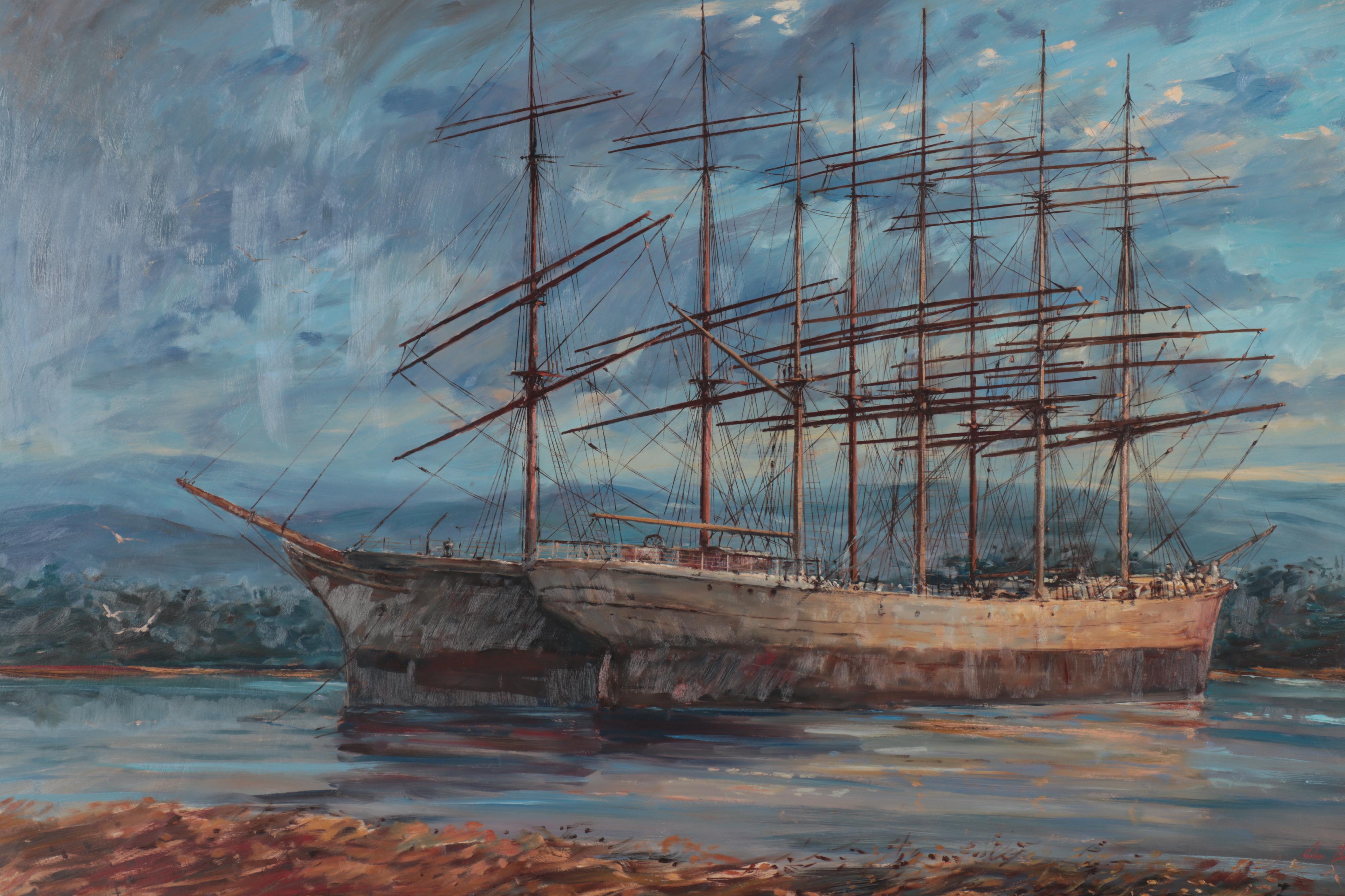 John Charles Roach Marine Oil Painting, 1983