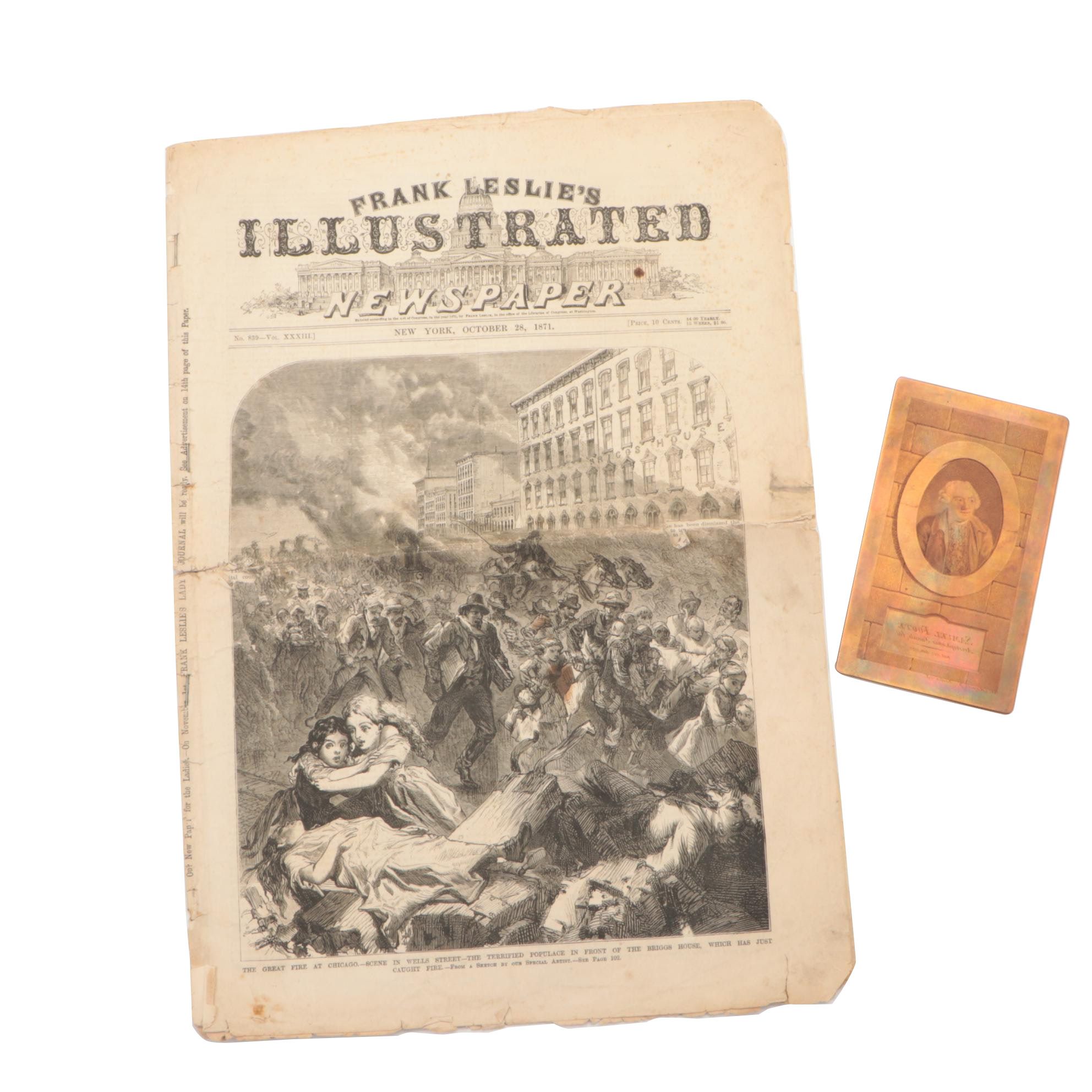 Frank Leslie's Illustrated Newspaper Featuring The Great Chicago Fire, 1871