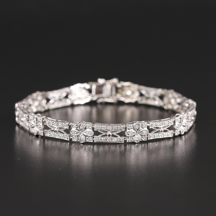 14K Diamond Openwork Bracelet