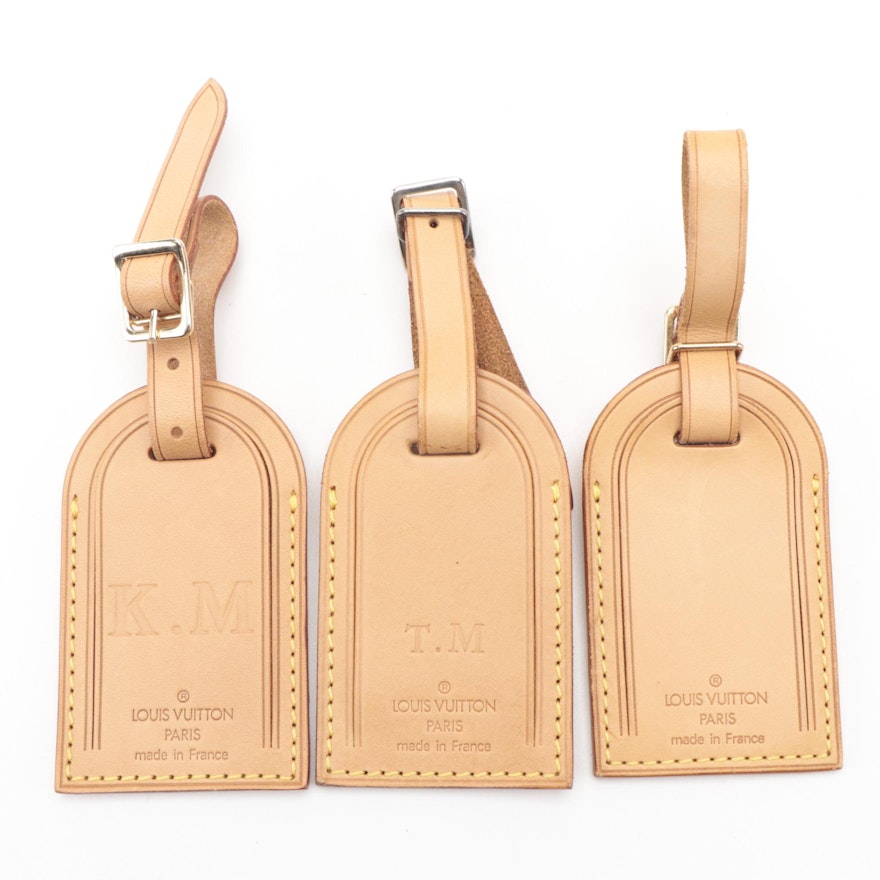 Louis Vuitton Monogrammed Luggage Tags in Vachetta Leather