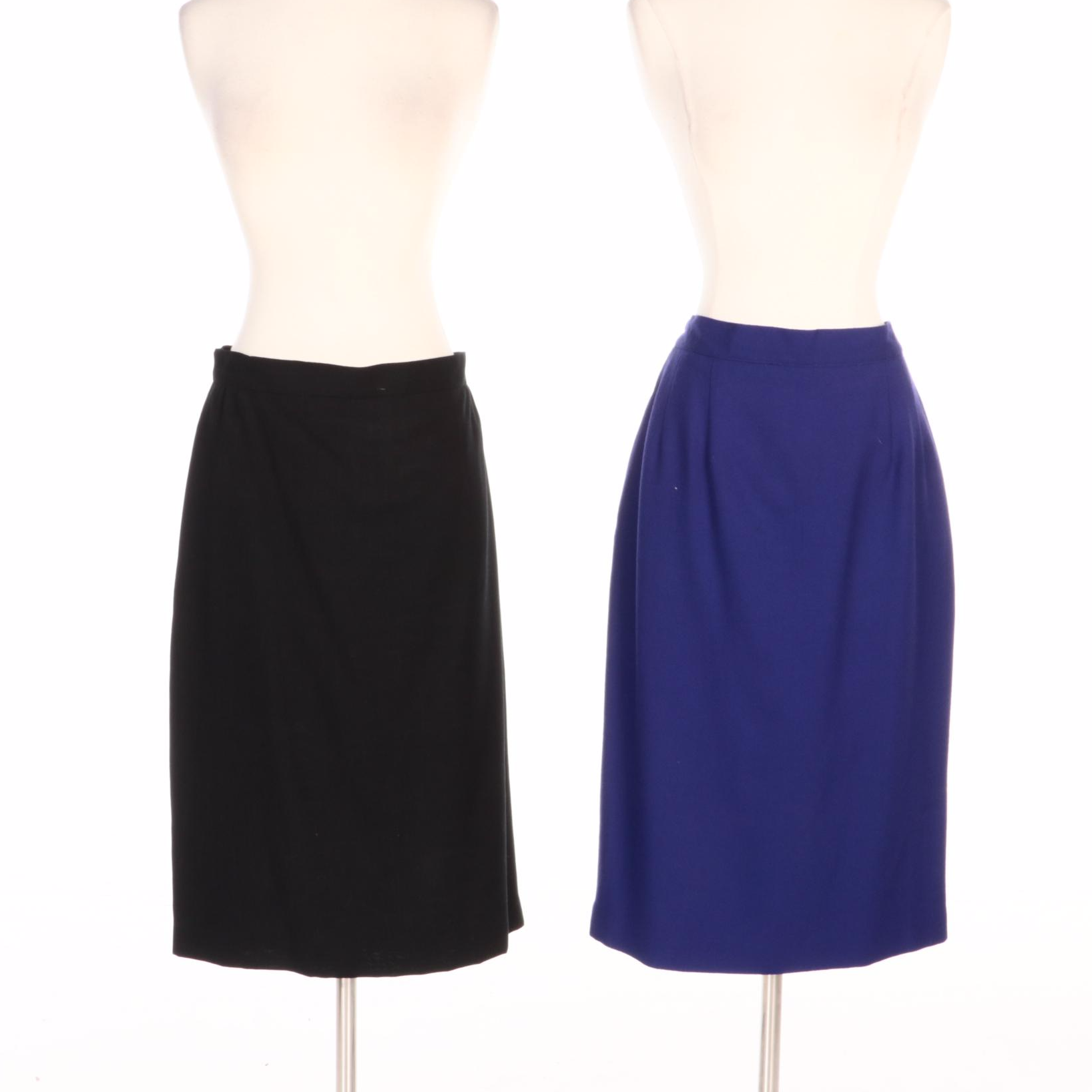 Emily Black Embellished Skirt Suit and Double-Breasted Wool Skirt Suit