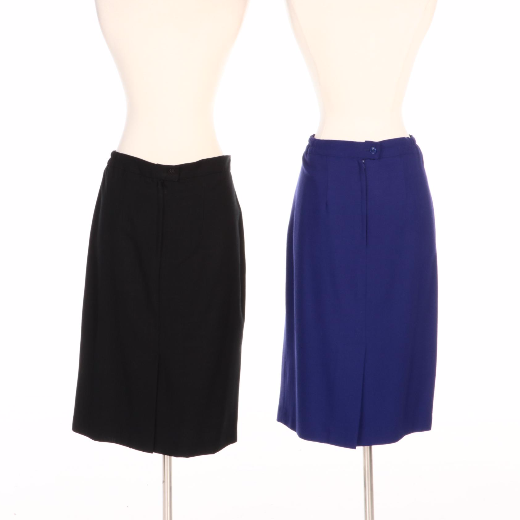 Emily Black Embellished Skirt Suit and Double-Breasted Wool Skirt Suit