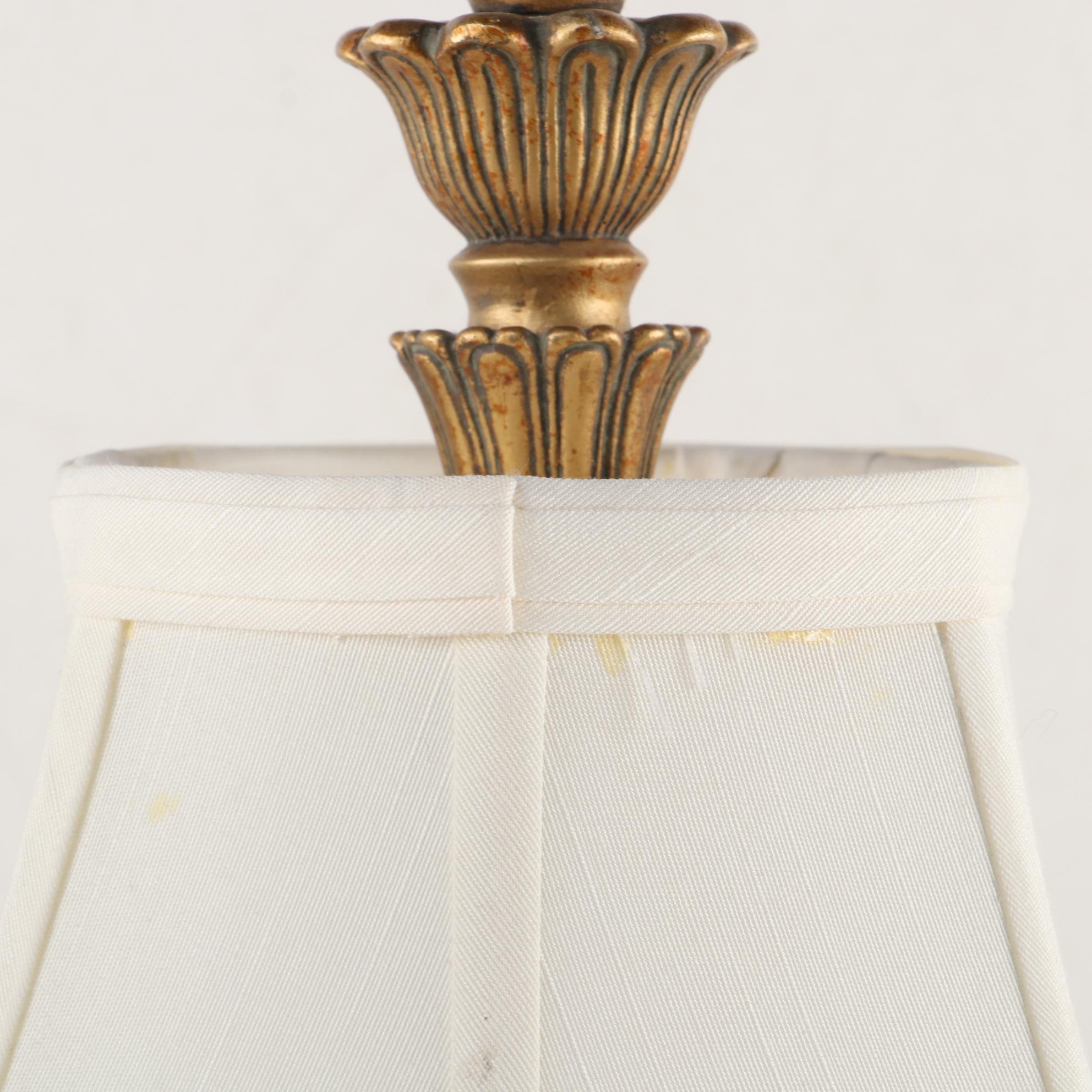 Berman Neoclassical Style Gilt Composite Table Lamps