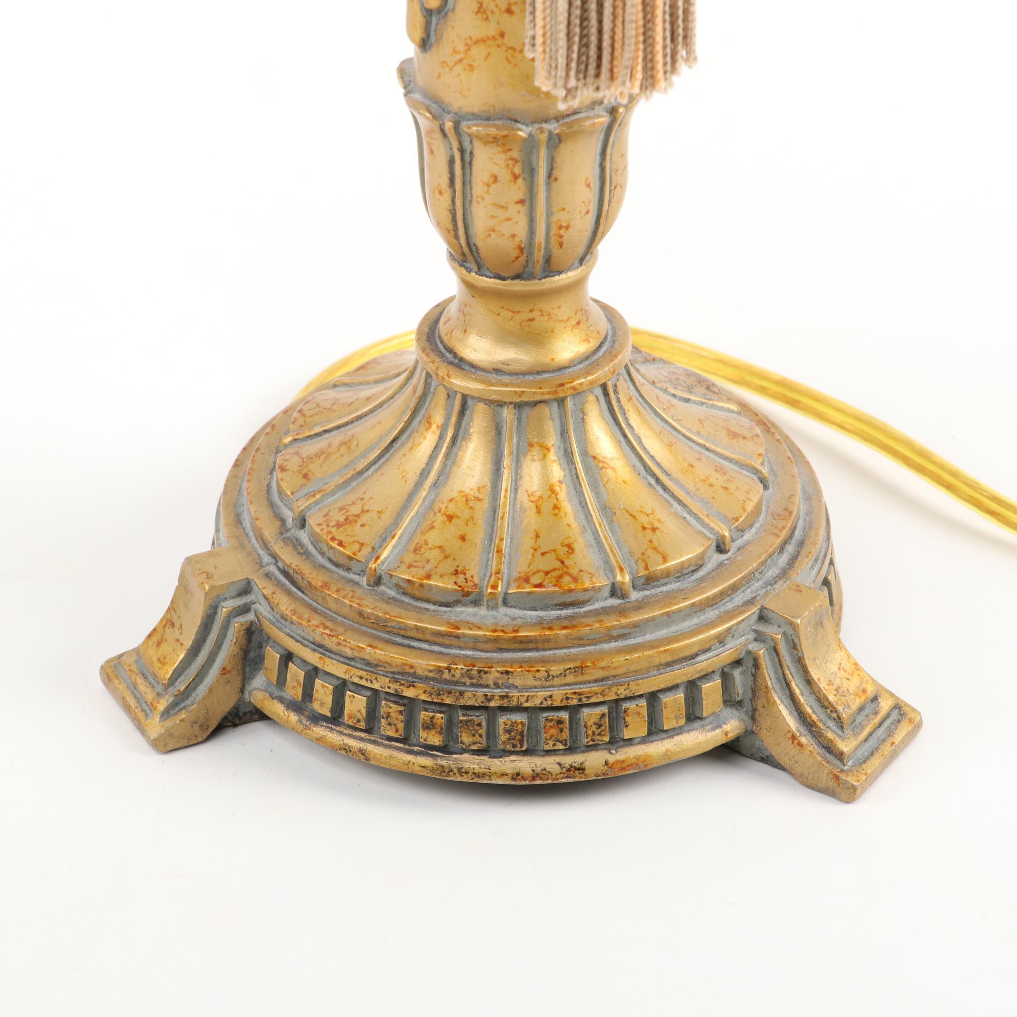 Berman Neoclassical Style Gilt Composite Table Lamps