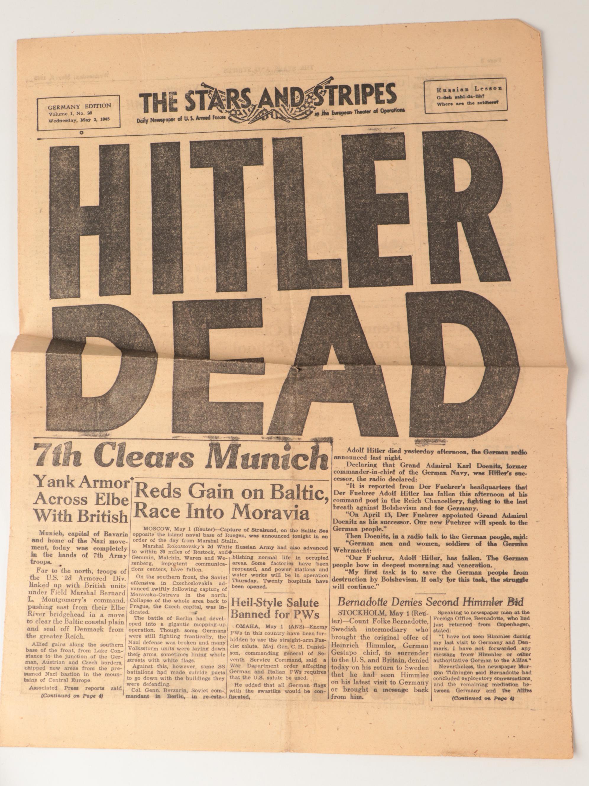 Cincinnati Newspaper Front Pages Featuring World War II Headlines