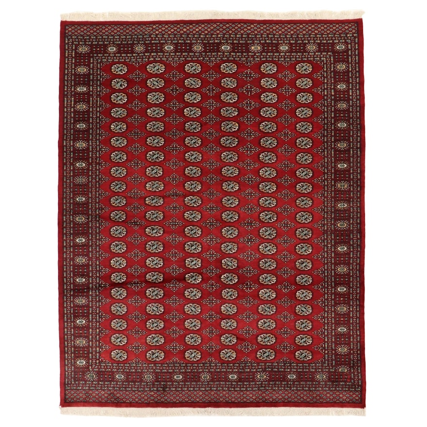 8'0 x 10'6 Hand-Knotted Pakistani Turkmen Wool Area Rug