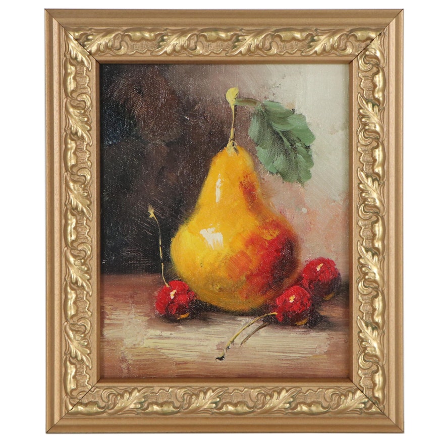 Still Life Oil Painting of Fruit, 21st Century