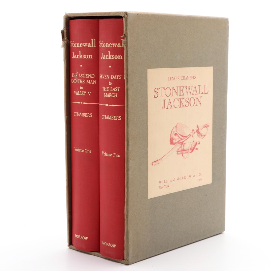 Second Printing "Stonewall Jackson" Two-Volume Set by Lenoir Chambers, 1959