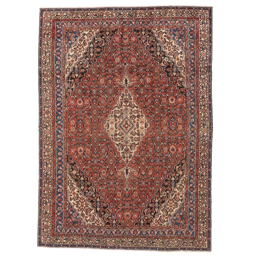 7'7 x 10'9 Hand-Knotted Persian Mahal Wool Area Rug