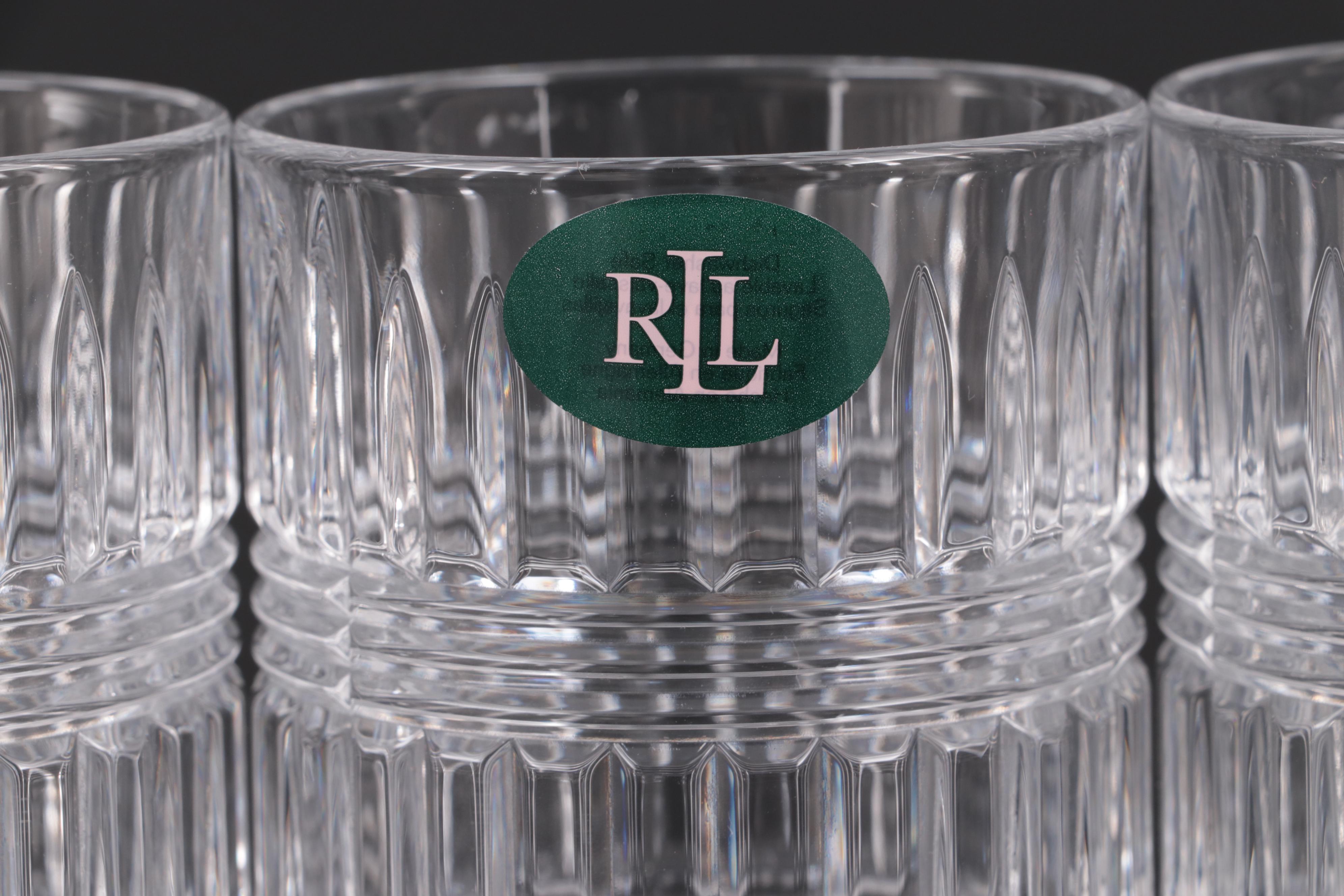 Ralph Lauren "Glen Plaid" Crystal Highball Glasses, 1990s