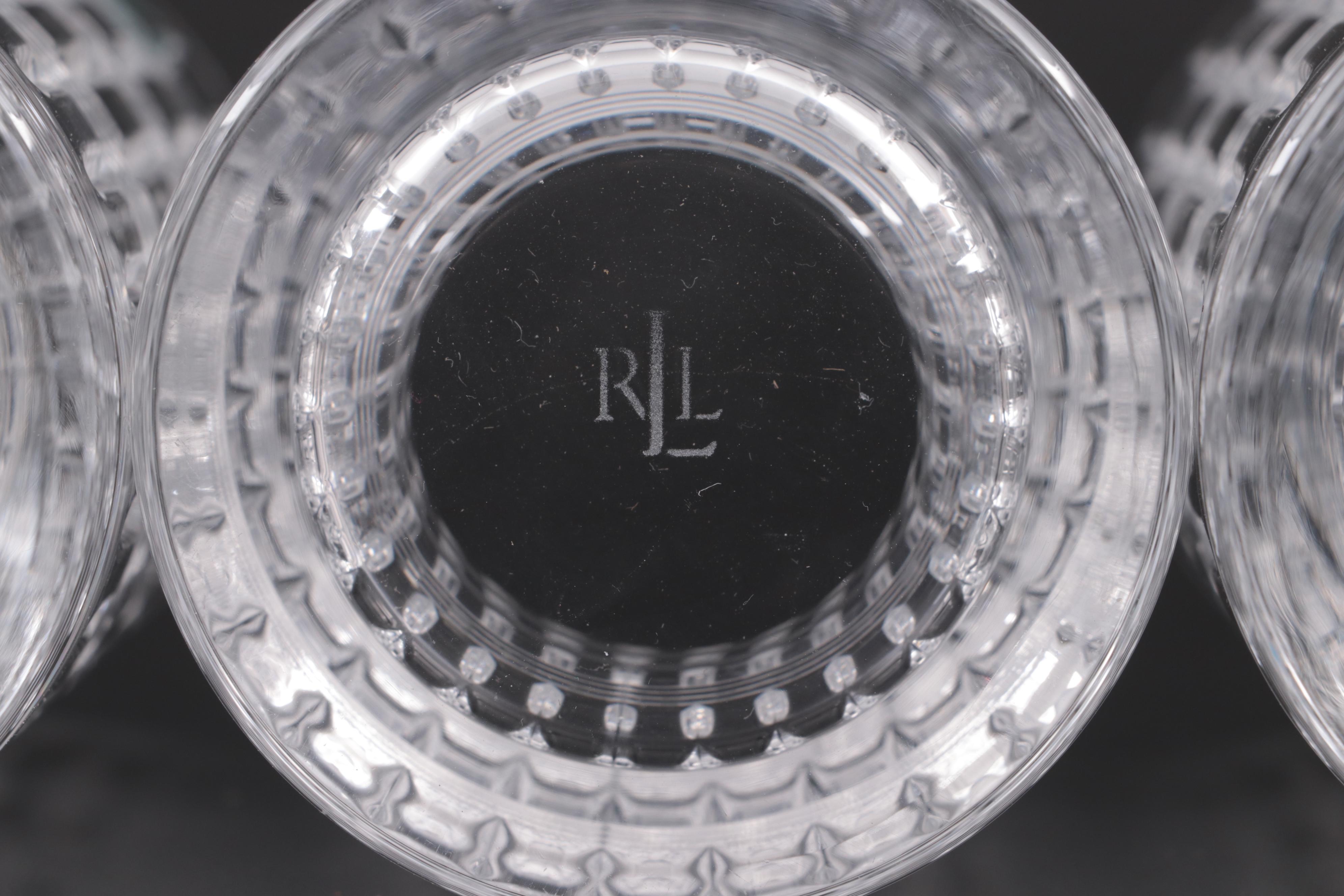 Ralph Lauren "Glen Plaid" Crystal Highball Glasses, 1990s