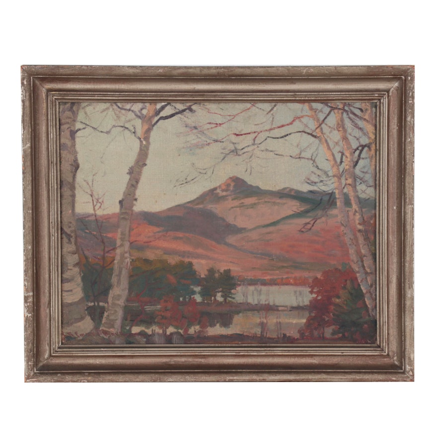 Robert Emmett Owen Oil Painting of Mountain View, Mid-20th Century