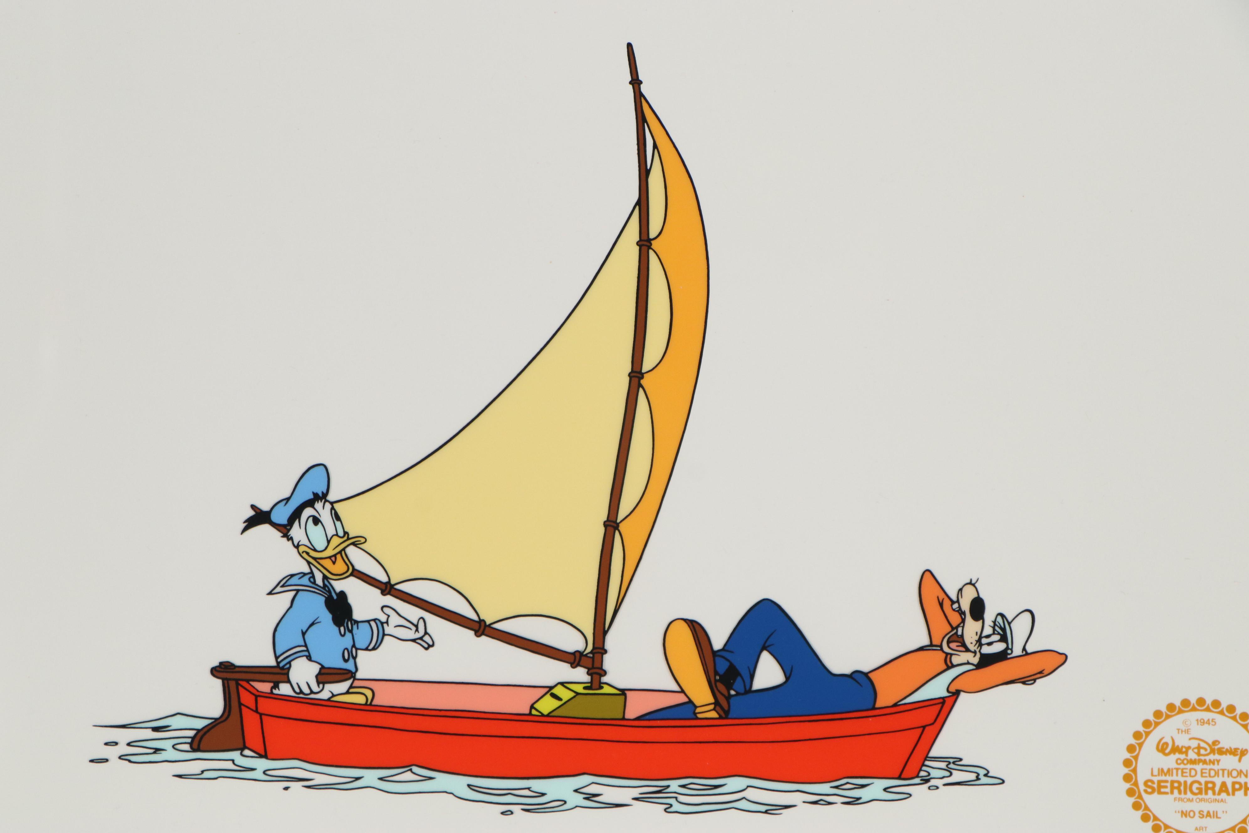Disney Donald Duck and Goofy "No Sail" Sericel
