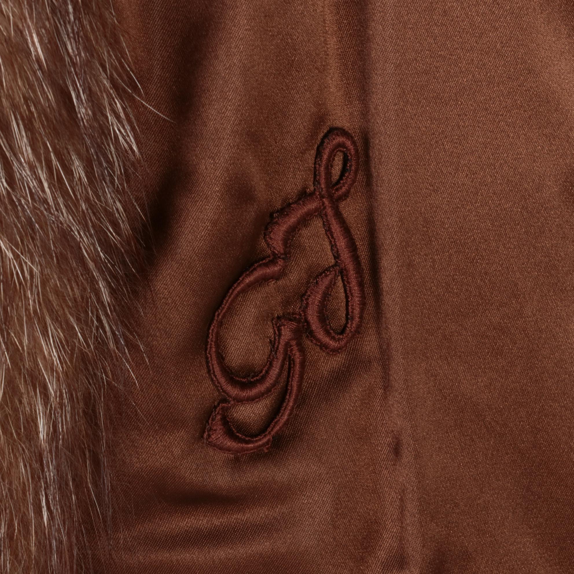 Cinnamon Fox Fur Stroller with Shawl Collar