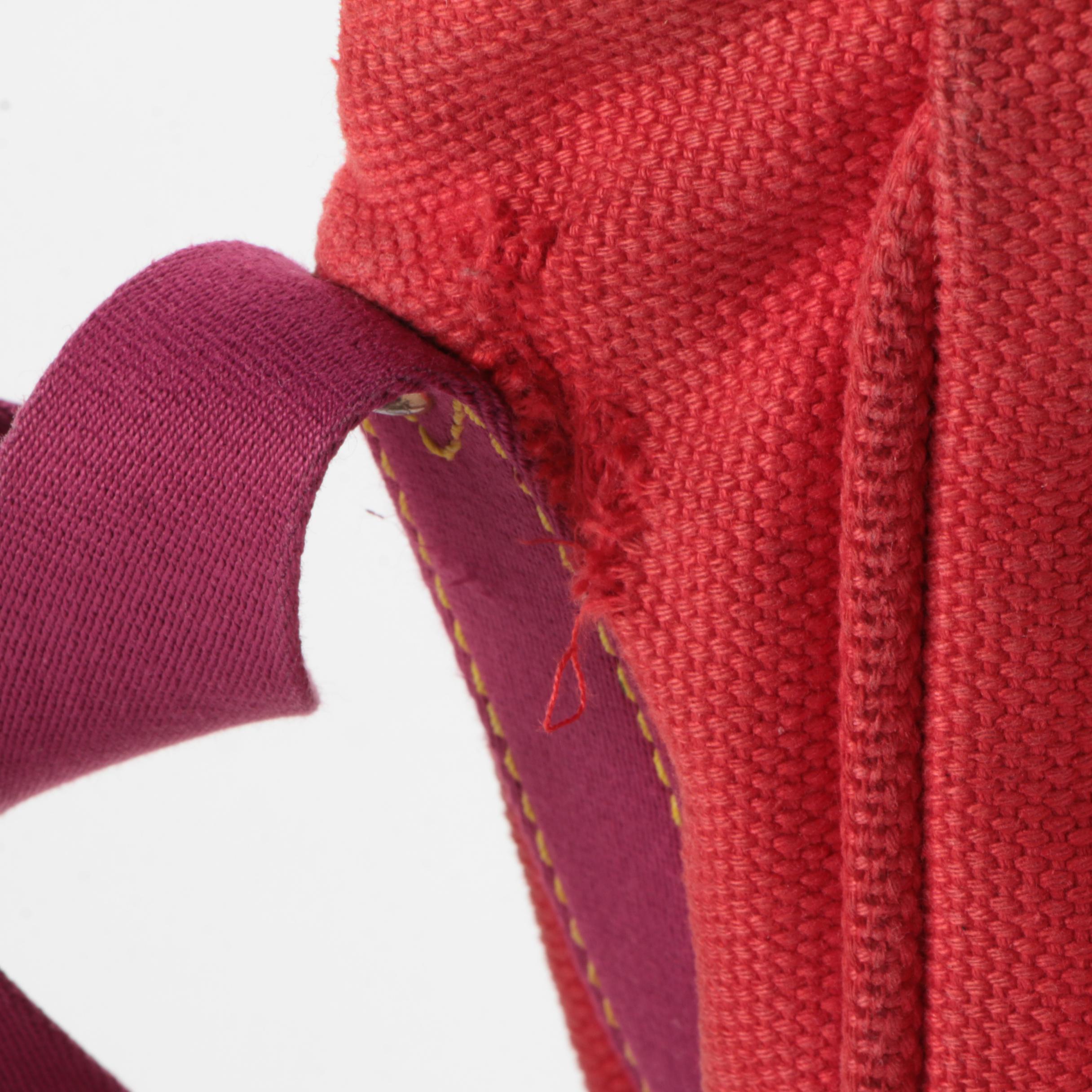 Louis Vuitton Besace Antigua PM Messenger Bag in Red Canvas with Magenta Straps