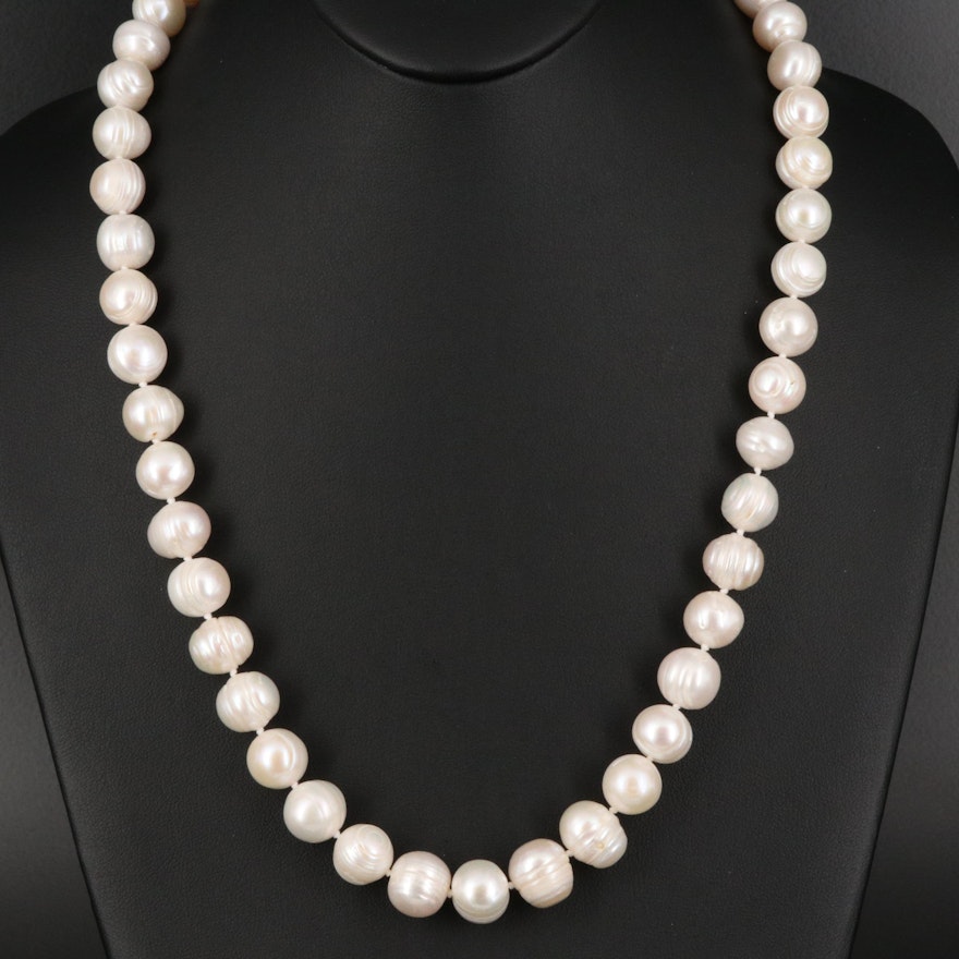 Pearl Necklace with Sterling Clasp