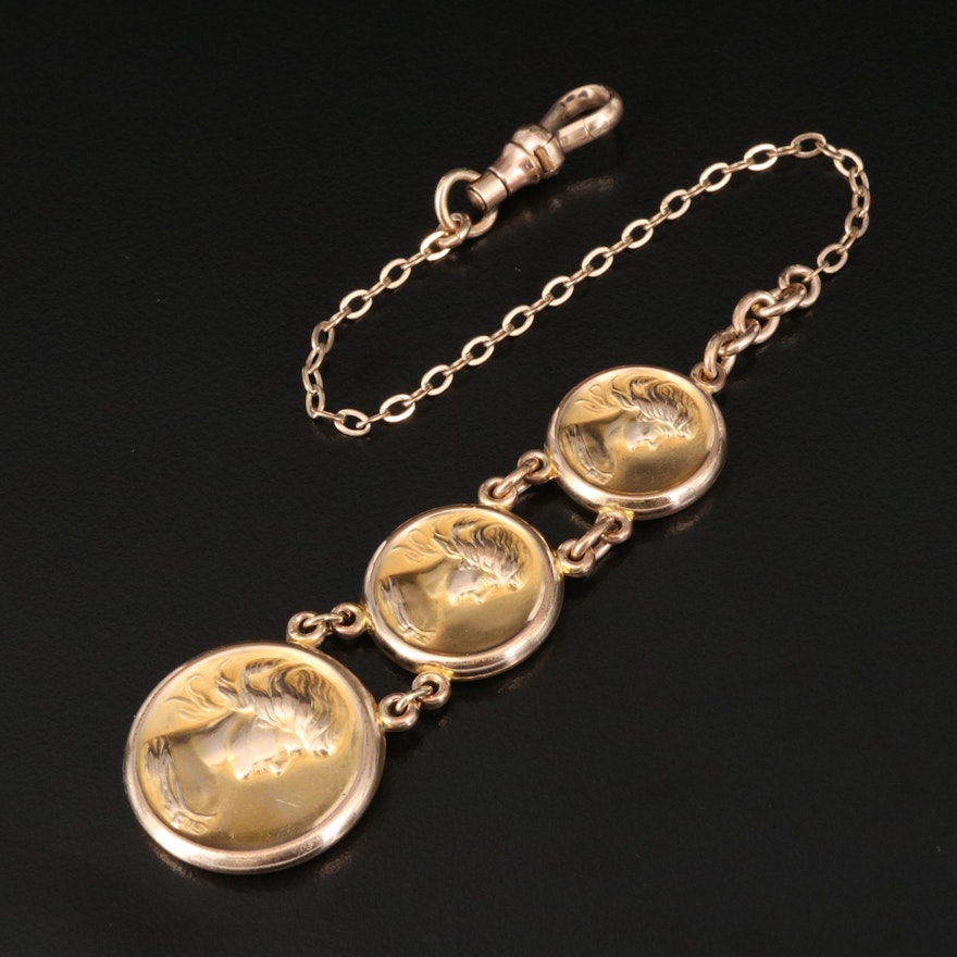 Vintage Woman's Visage Watch Fob