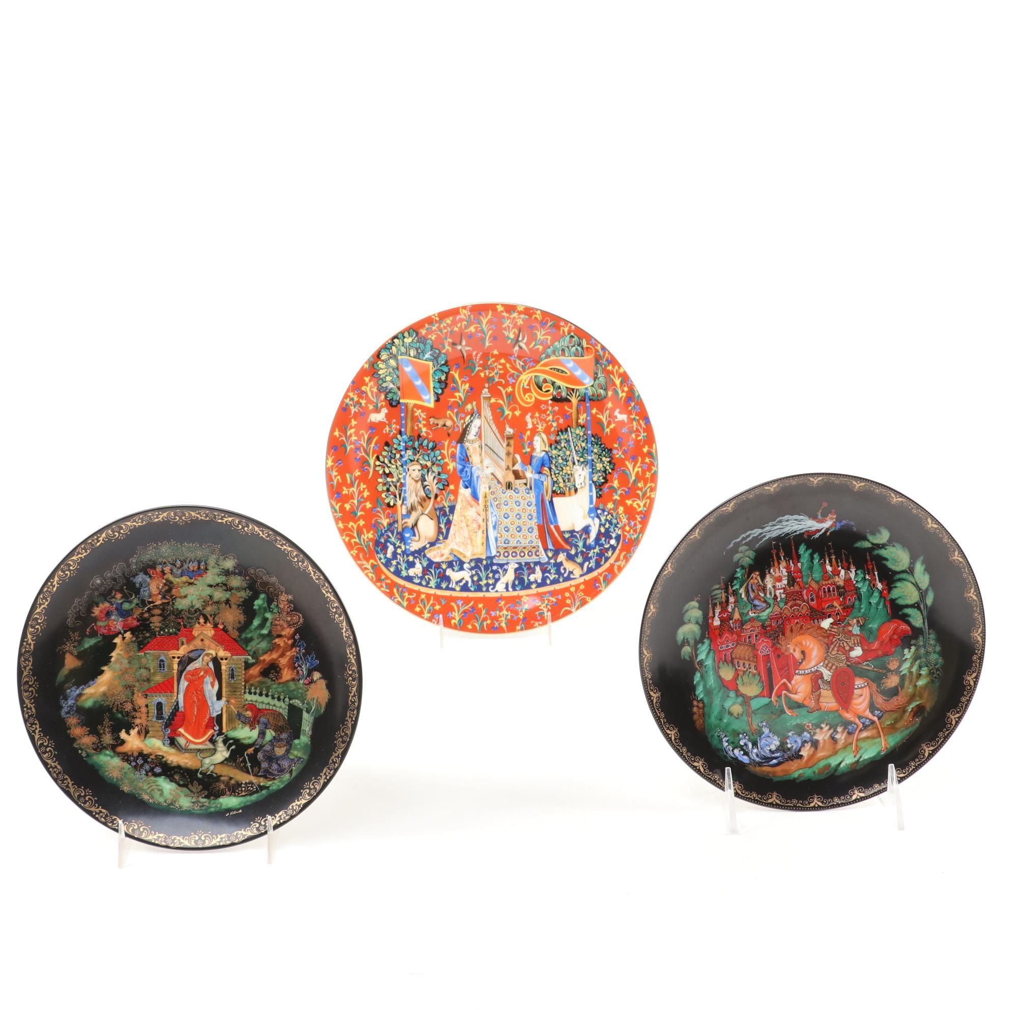 Haviland Limoges "La Dame a la  Licorne" and Tianex Russian Legends Plates