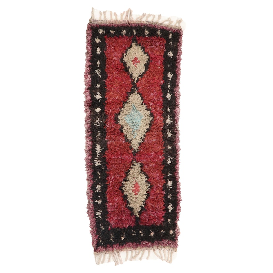 2'8 x 7' Hand-Knotted Moroccan Rag Rug