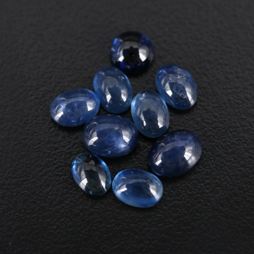 Loose 13.81 CTW Oval and Round Sapphire Cabochons