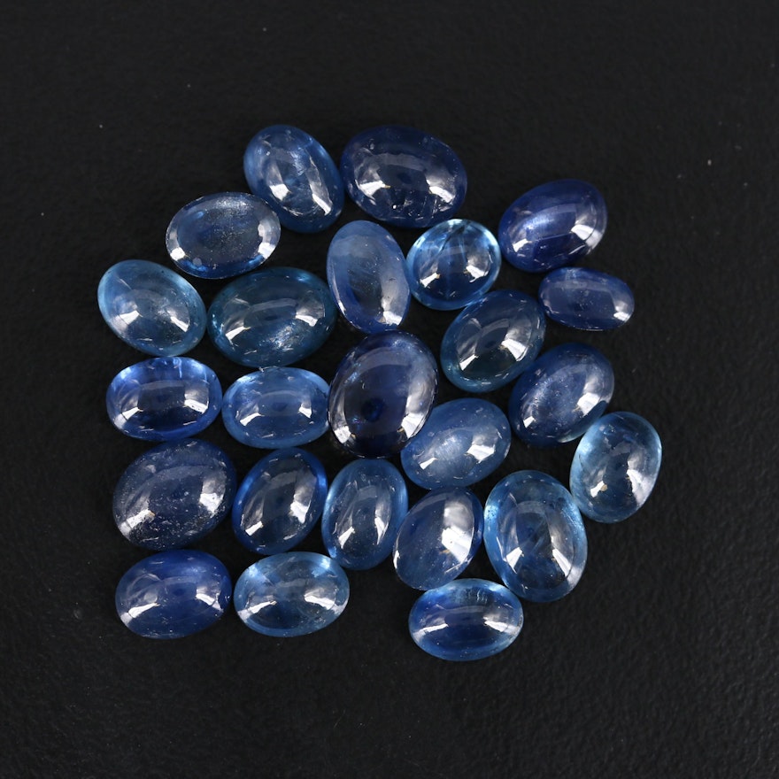 Loose 32.17 CTW Oval Sapphire Cabochons