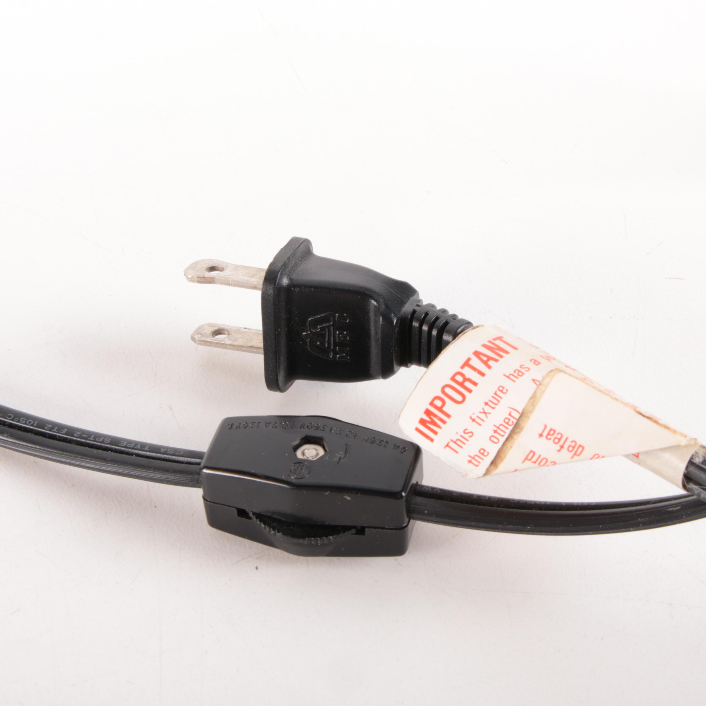 Art Nouveau Hummingbird Accent Lamp with Amber Glass Shade