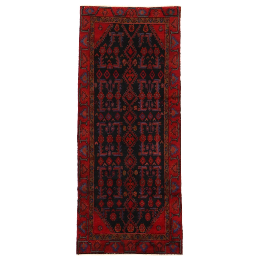 3'9 x 8'10 Hand-Knotted Persian Zanjan Rug, 1970s