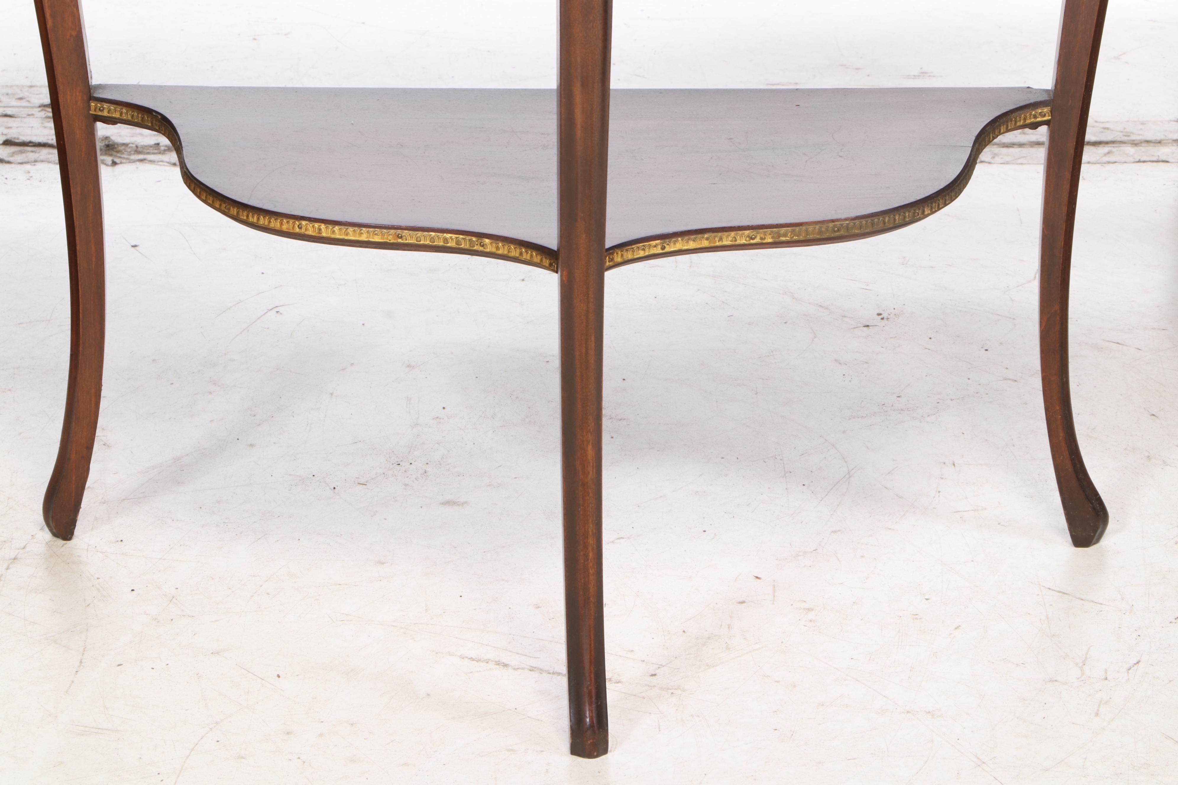 Louis XV Style Gilt Metal-Mounted Walnut Mirror-Back Vitrine