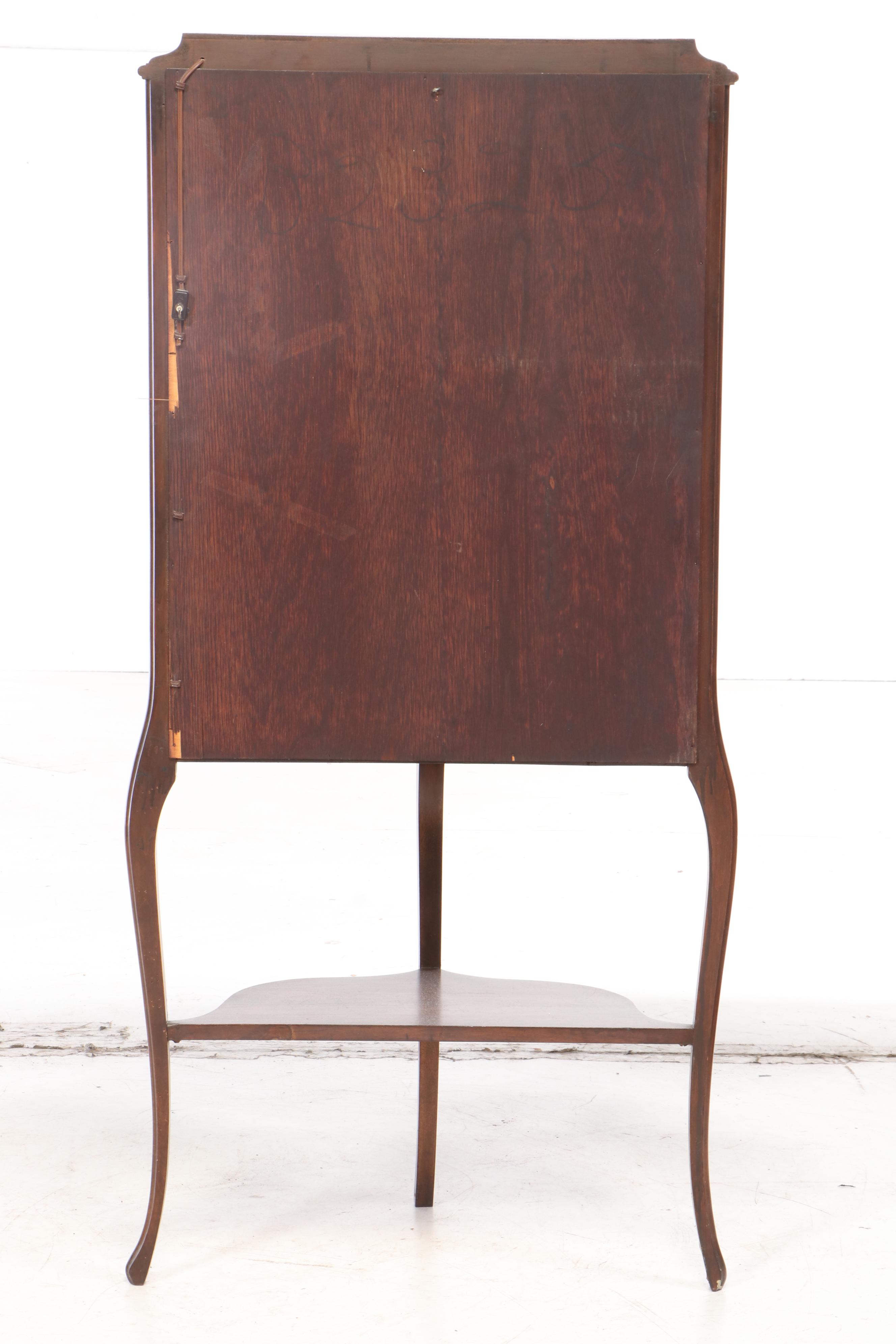 Louis XV Style Gilt Metal-Mounted Walnut Mirror-Back Vitrine