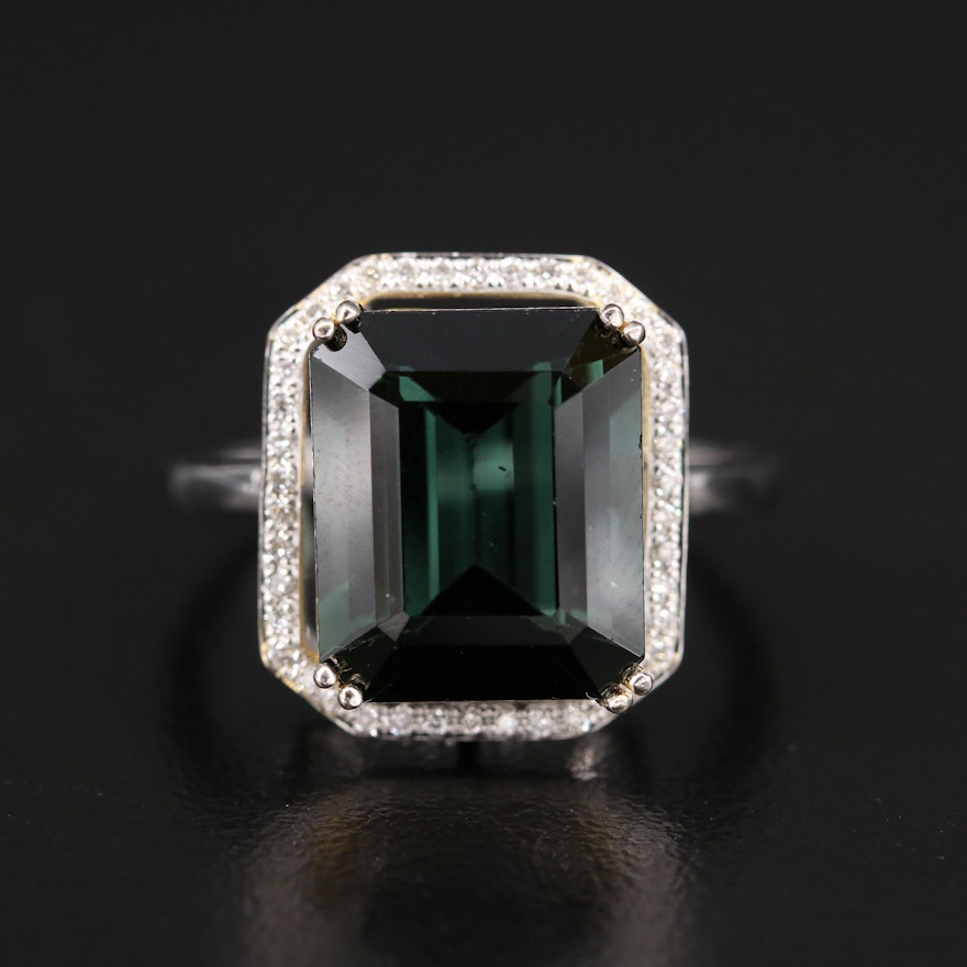 14K 6.00 CT Tourmaline and Diamond Ring